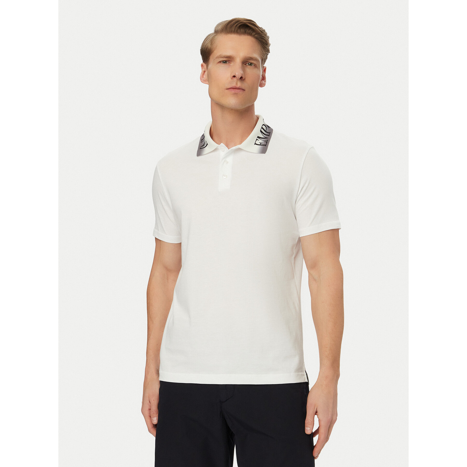 Emporio Armani Polo EM000571 AF20432 U0002 Biały Regular Fit