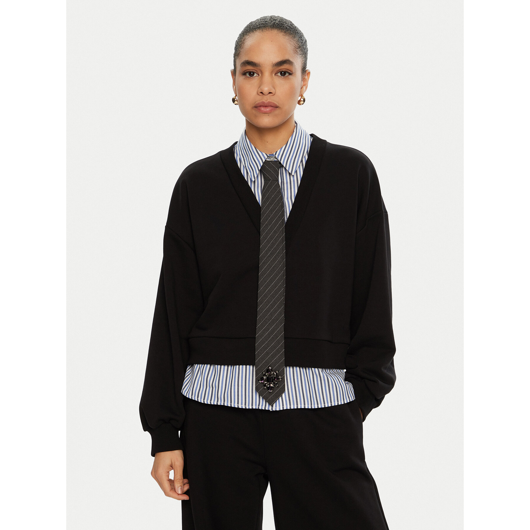 Imperial Bluza FH09IGS Czarny Relaxed Fit