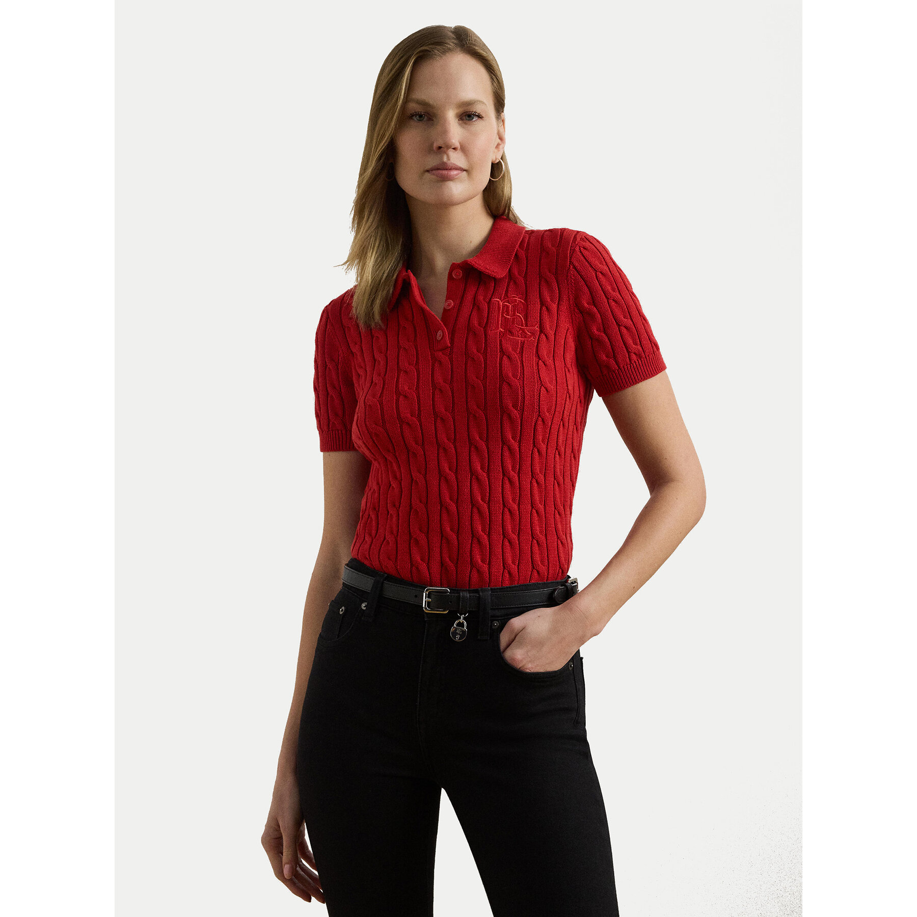 LAUREN RALPH LAUREN Polo 200932224012 Czerwony Slim Fit