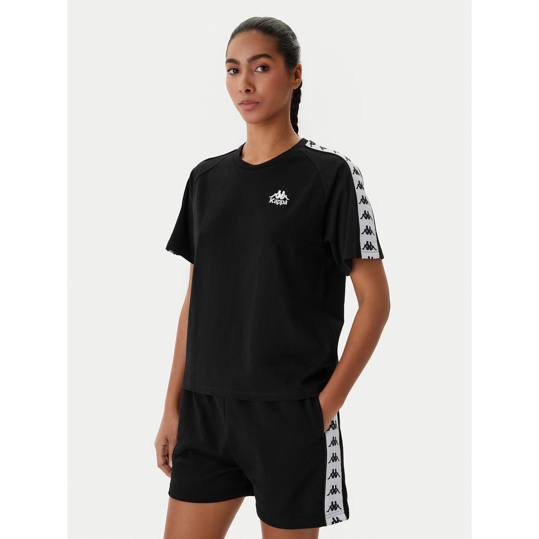 Kappa T-Shirt Banda Adi 371U6WW Czarny Regular Fit