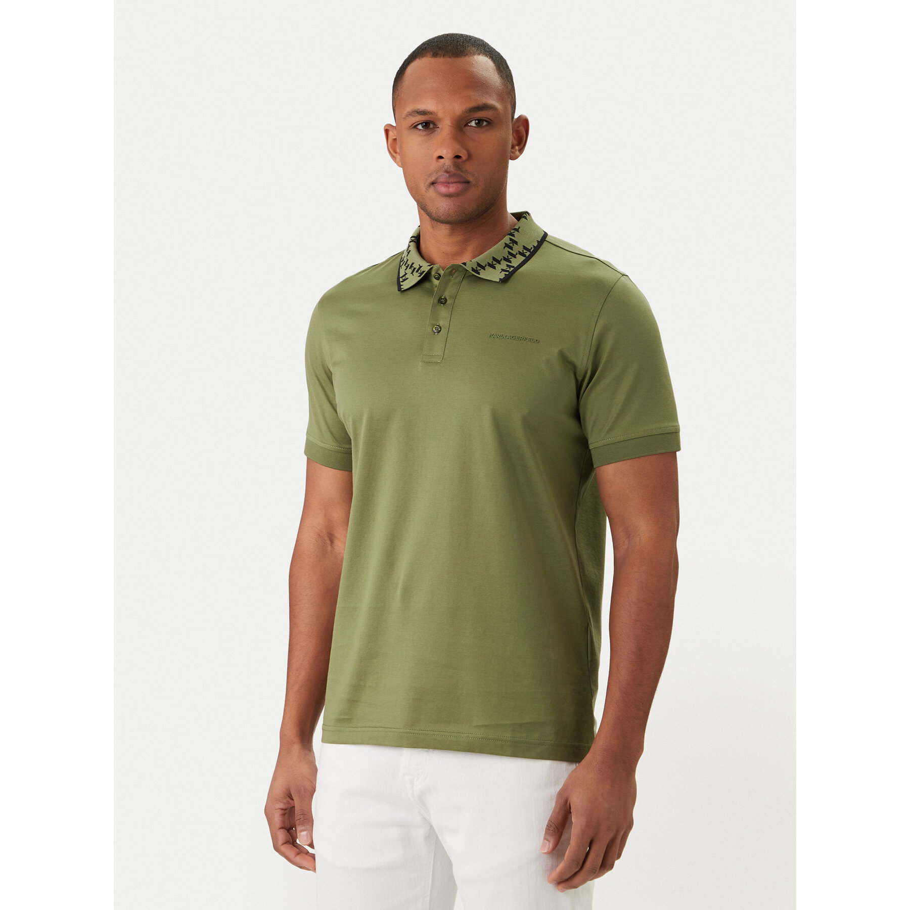 KARL LAGERFELD Polo 745010 562200 Zielony Regular Fit