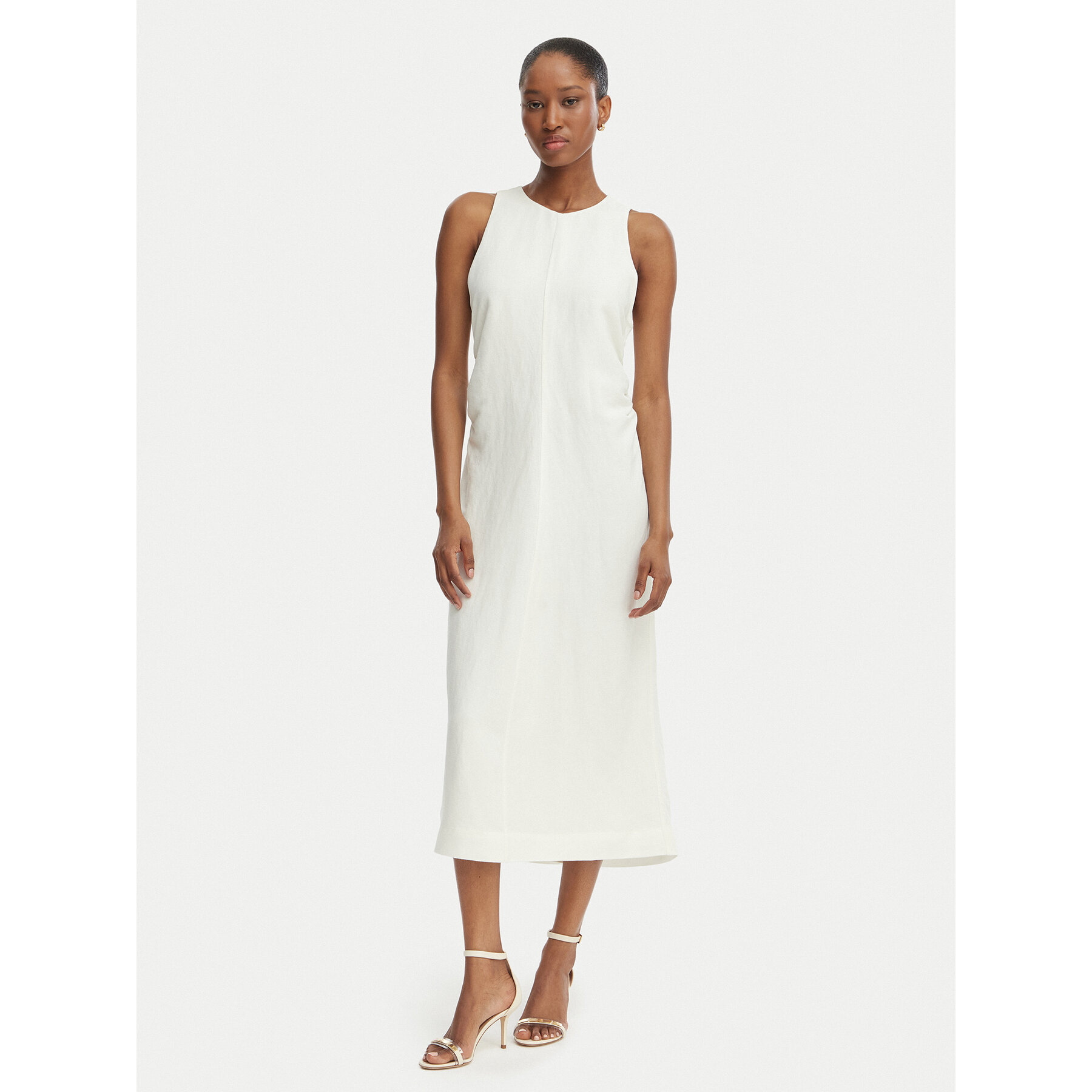 BOSS Sukienka letnia C_Delinna 50559243 Écru Regular Fit