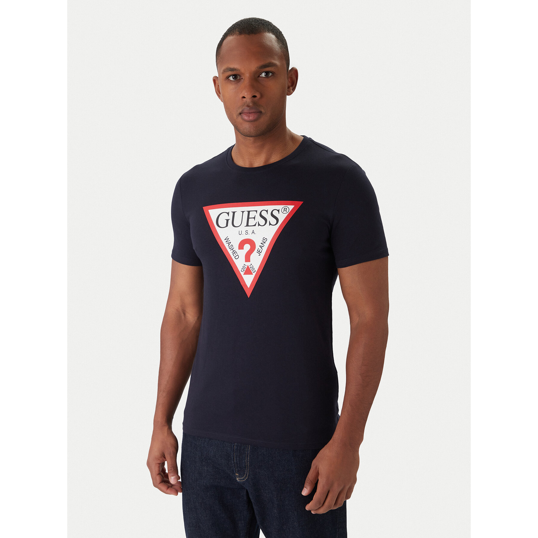 Guess T-Shirt M2YI71 I3Z14 Granatowy Slim Fit