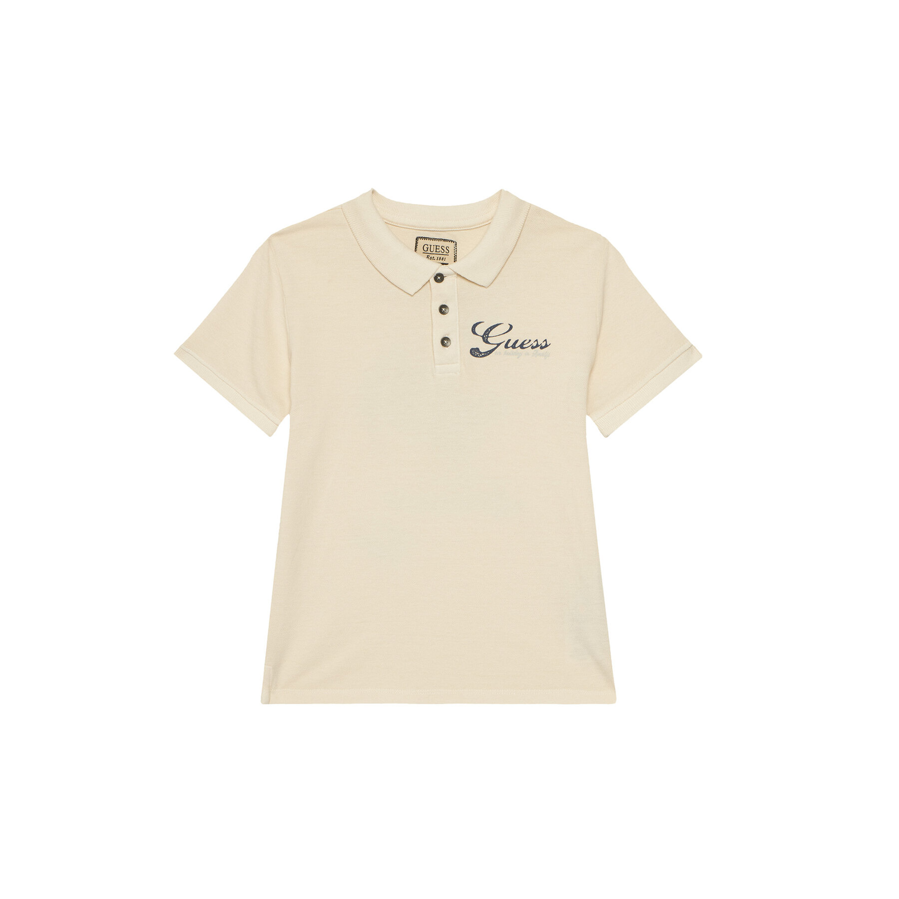 Guess Polo L6GP01 K9WF4 Écru Regular Fit