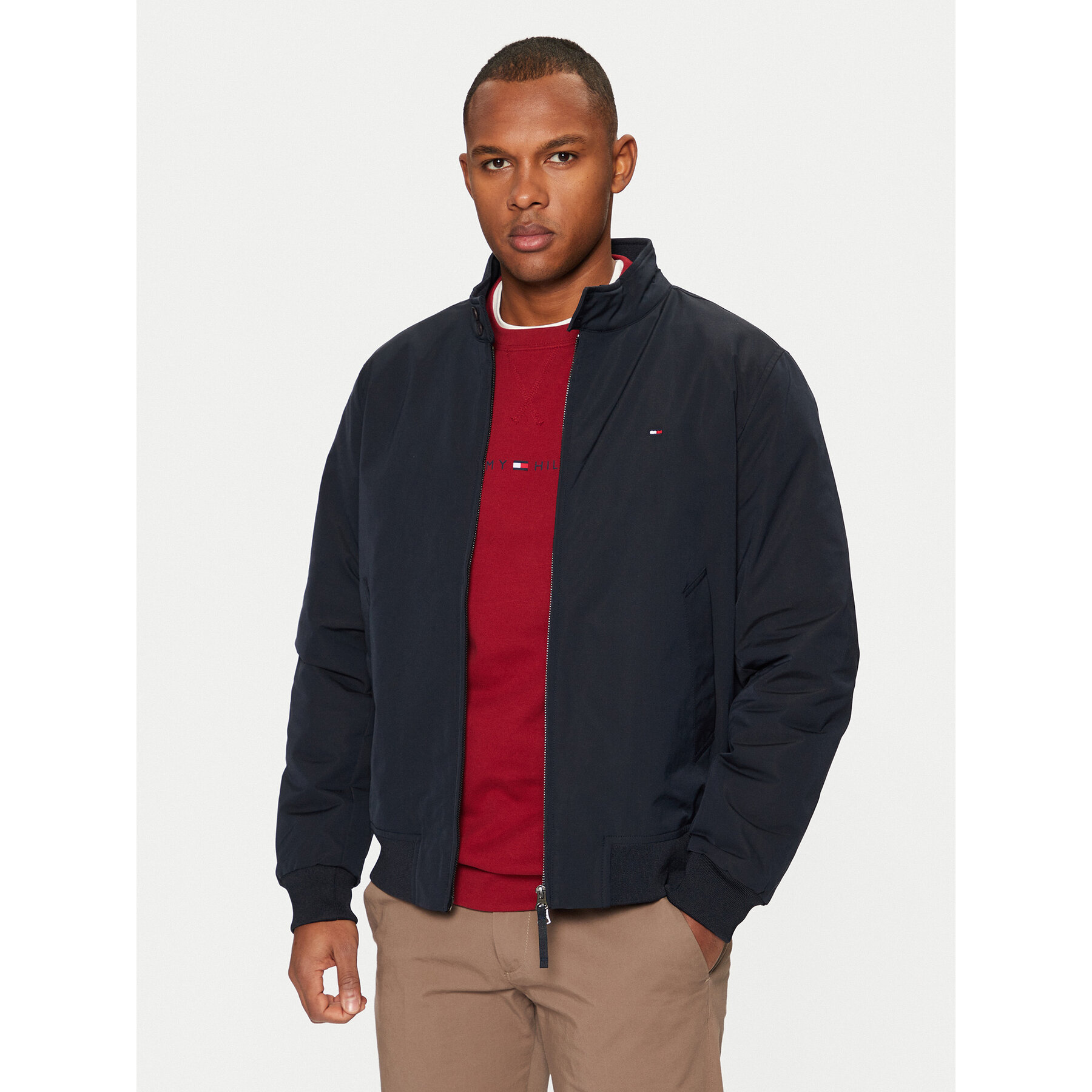 Tommy Hilfiger Kurtka przejściowa Harrington MW0MW37647 Granatowy Regular Fit