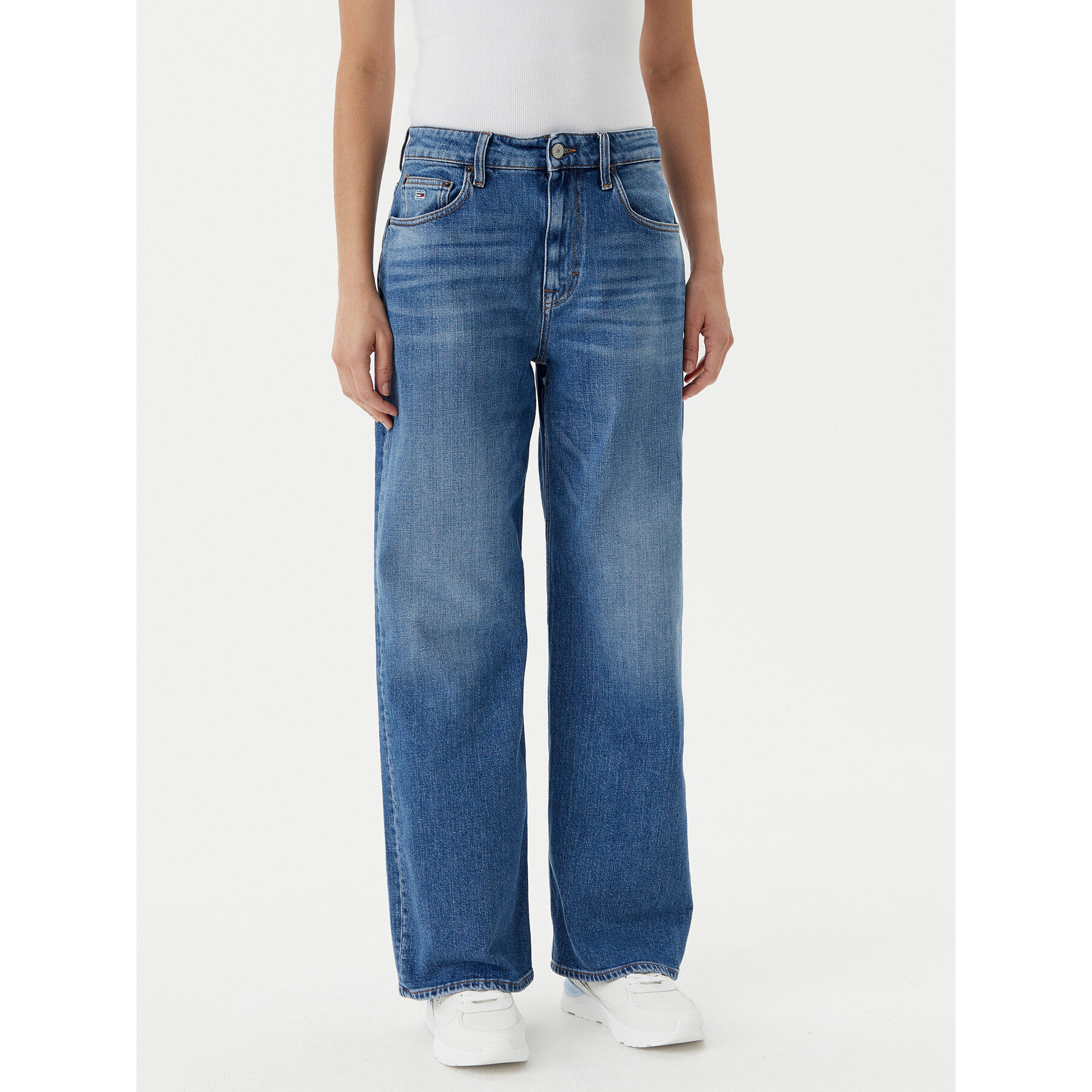 Tommy Jeans Jeansy Mia DW0DW20062 Granatowy Relaxed Fit
