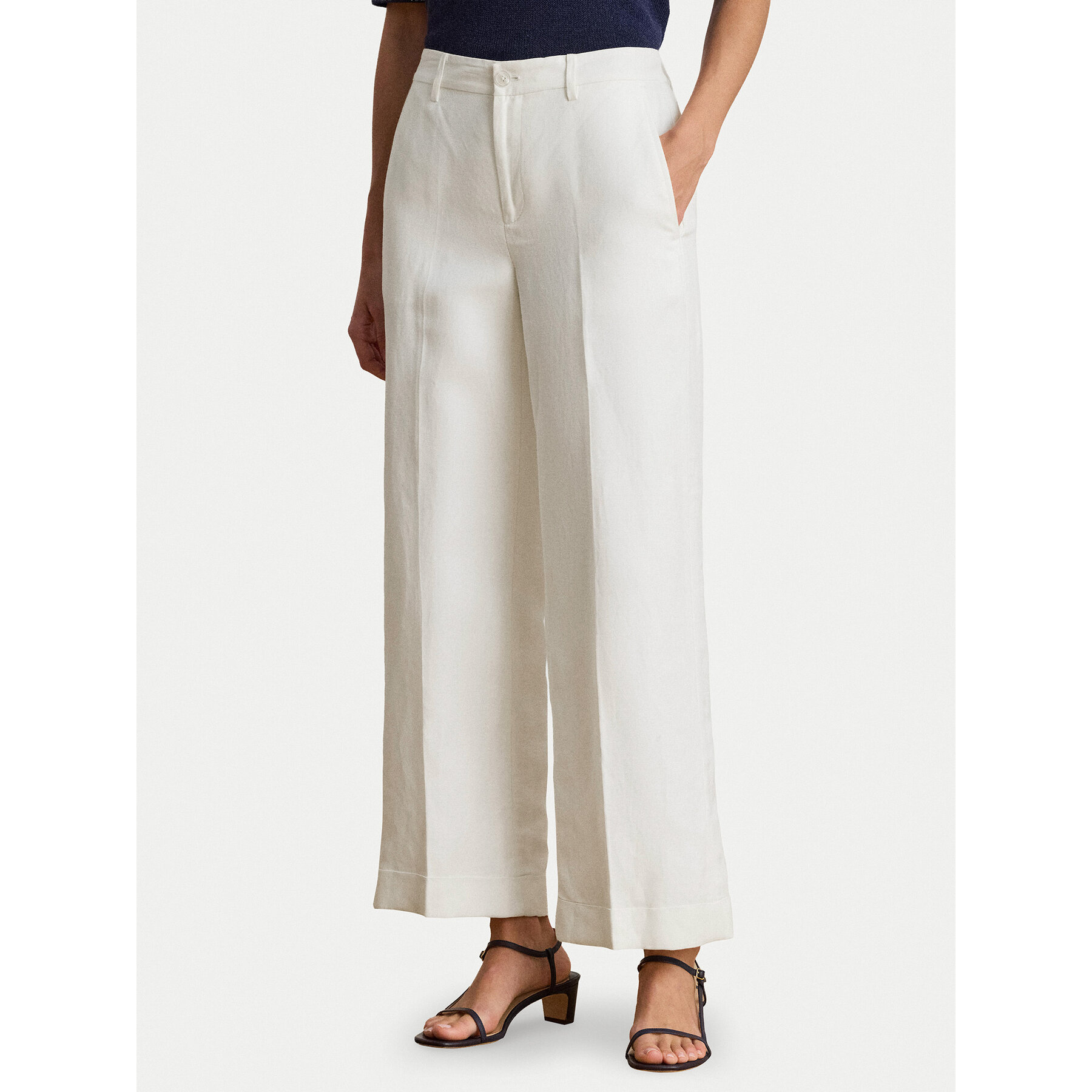LAUREN RALPH LAUREN Spodnie materiałowe 200P08107001 Biały Wide Leg