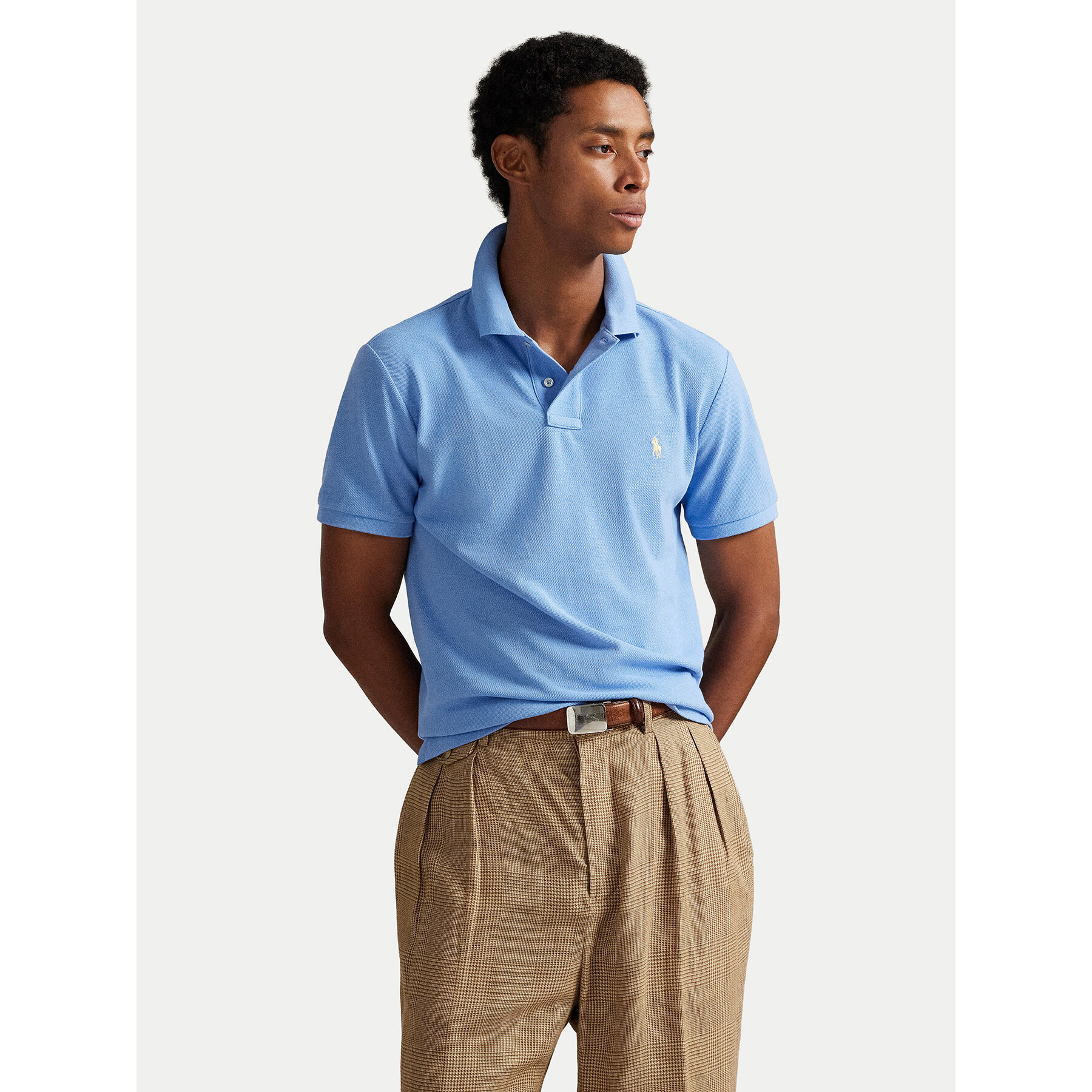 Polo Ralph Lauren Polo 710680784461 Błękitny Custom Slim Fit