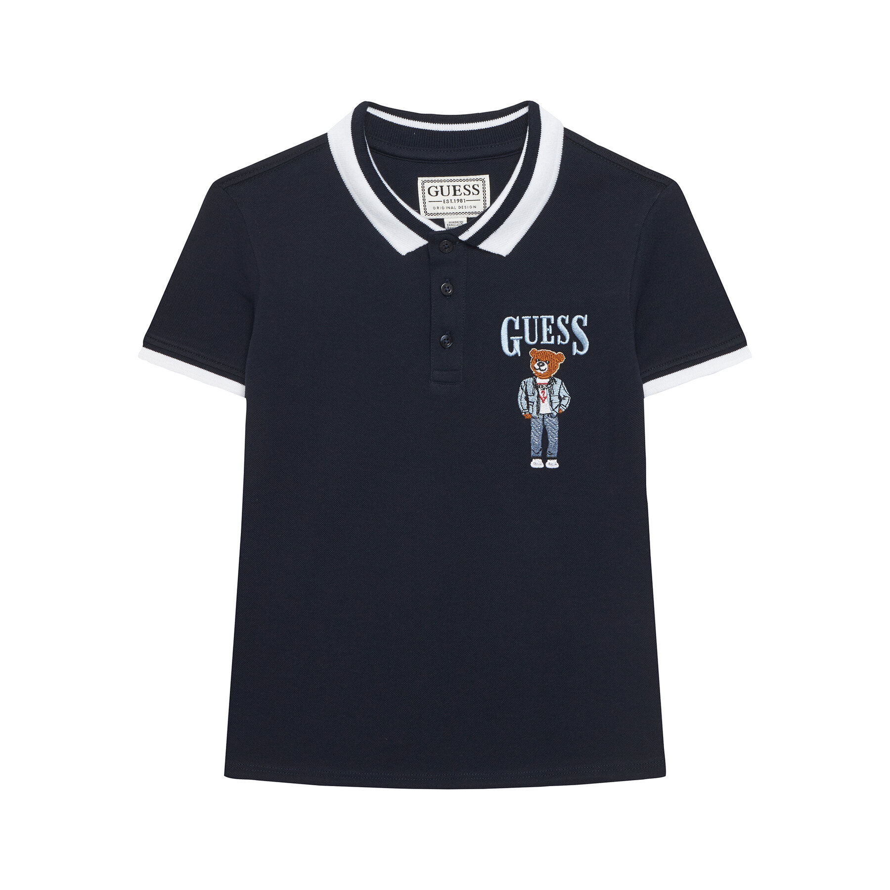 Guess Polo L6RP01 KBV51 Granatowy Regular Fit
