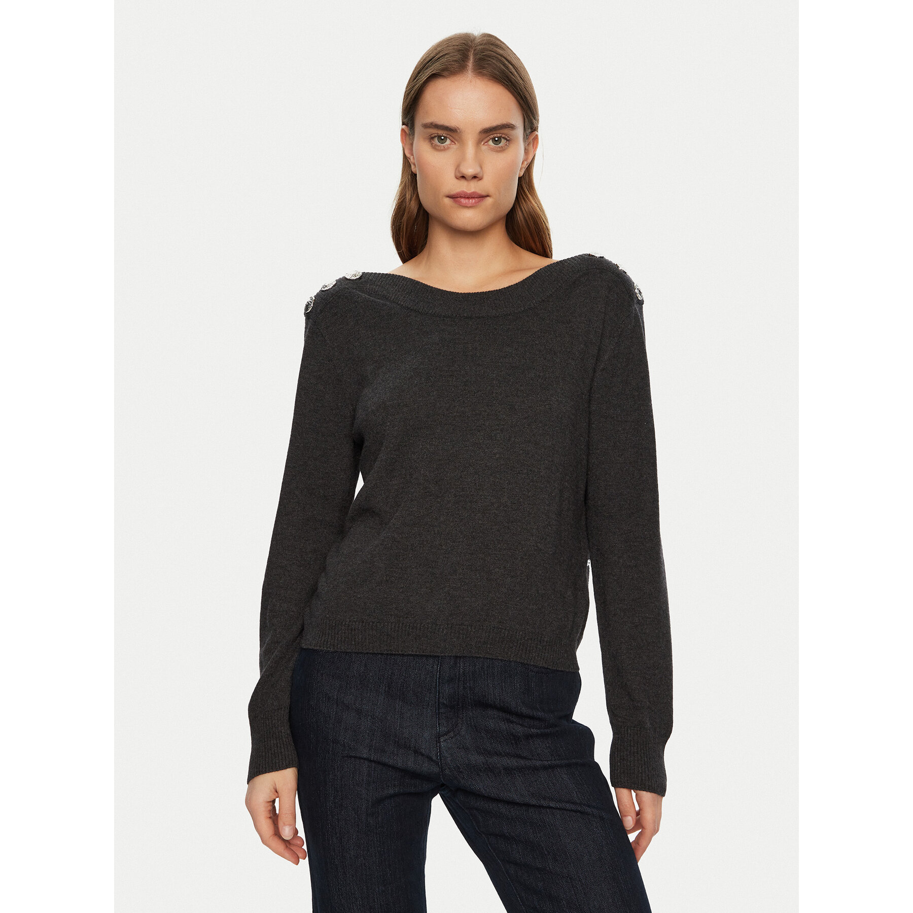Morgan Sweter 242-MCHOU Szary Regular Fit