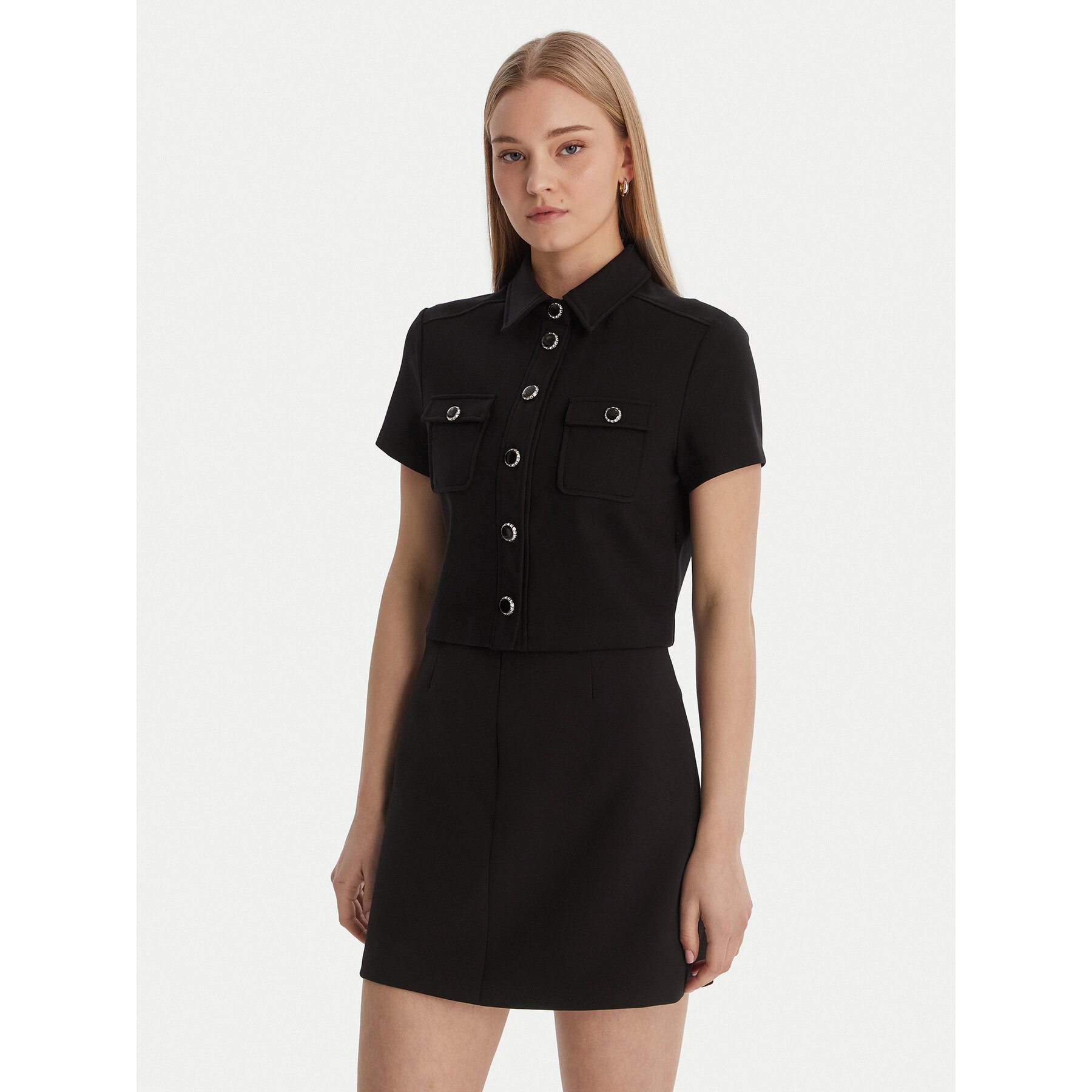 Guess Koszula W6RH83 KCMU2 Czarny Regular Fit