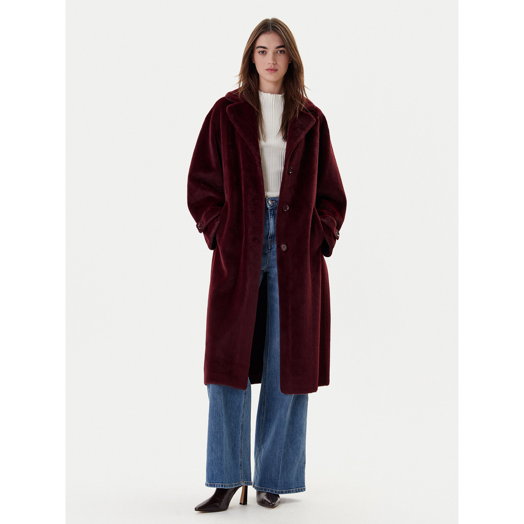 Dixie Futro K330Y009A Bordowy Regular Fit