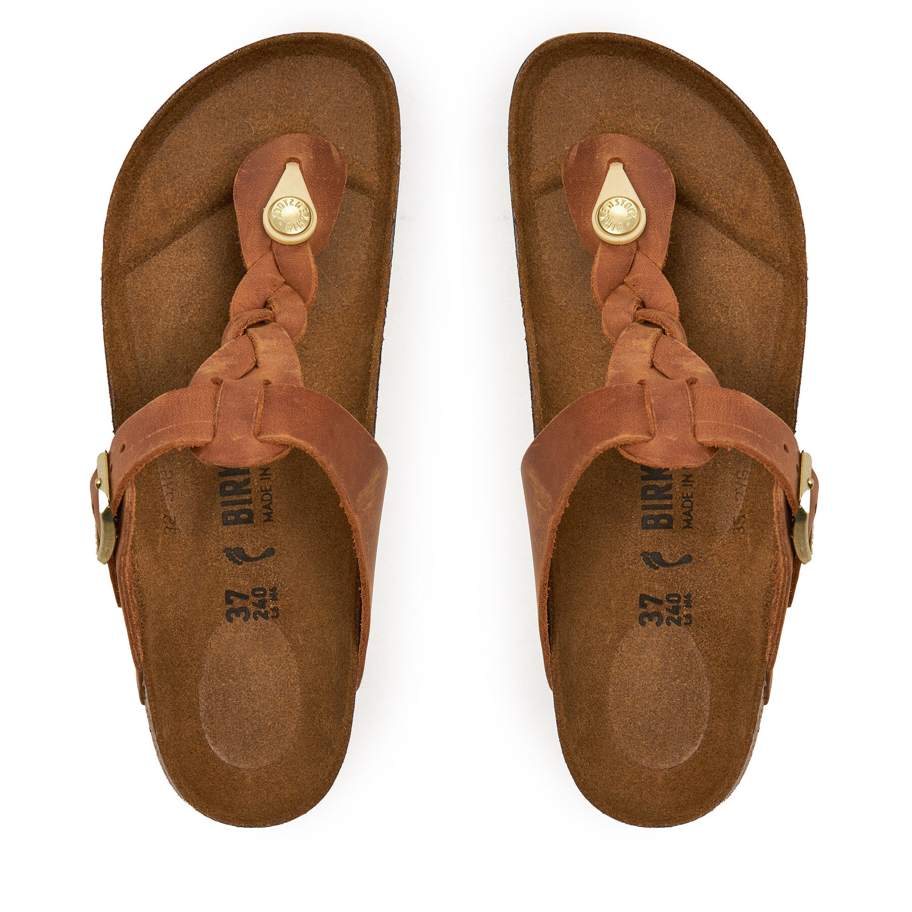 Birkenstock Japonki Gizeh Braided 1021336 Brązowy