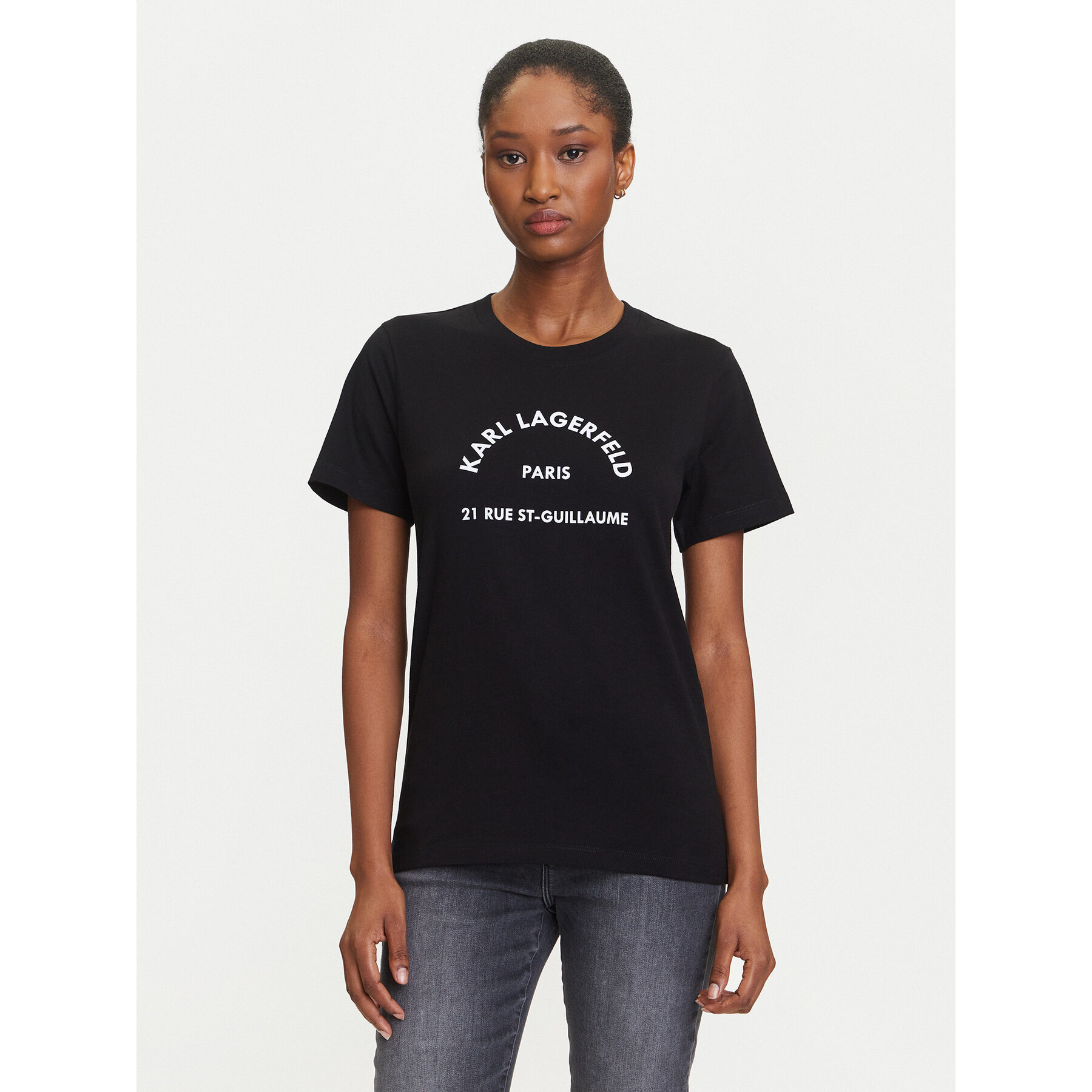 KARL LAGERFELD T-Shirt A3W17105 Czarny Regular Fit