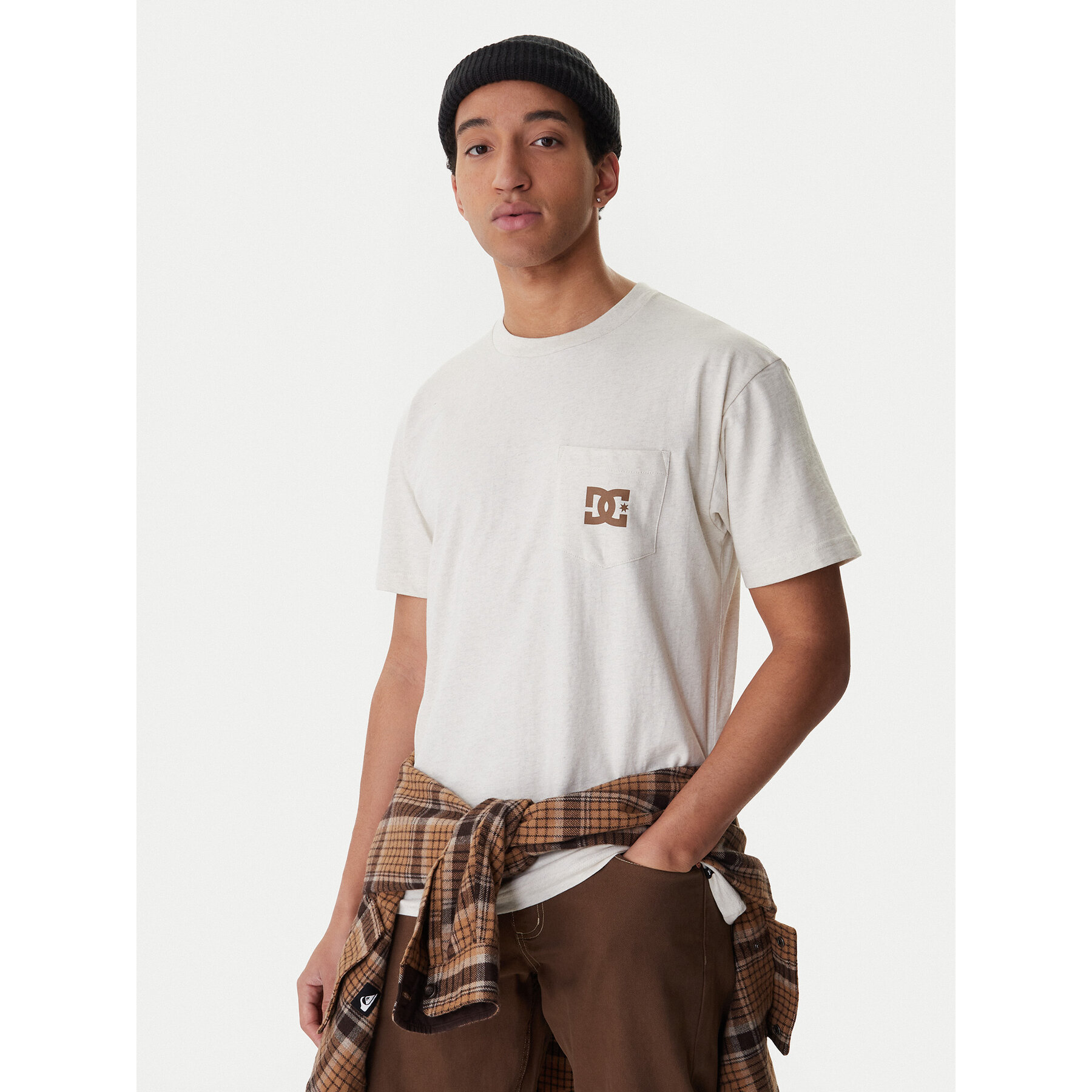 DC Shoes T-Shirt Star Pocket ADYZT05377 Beżowy Regular Fit
