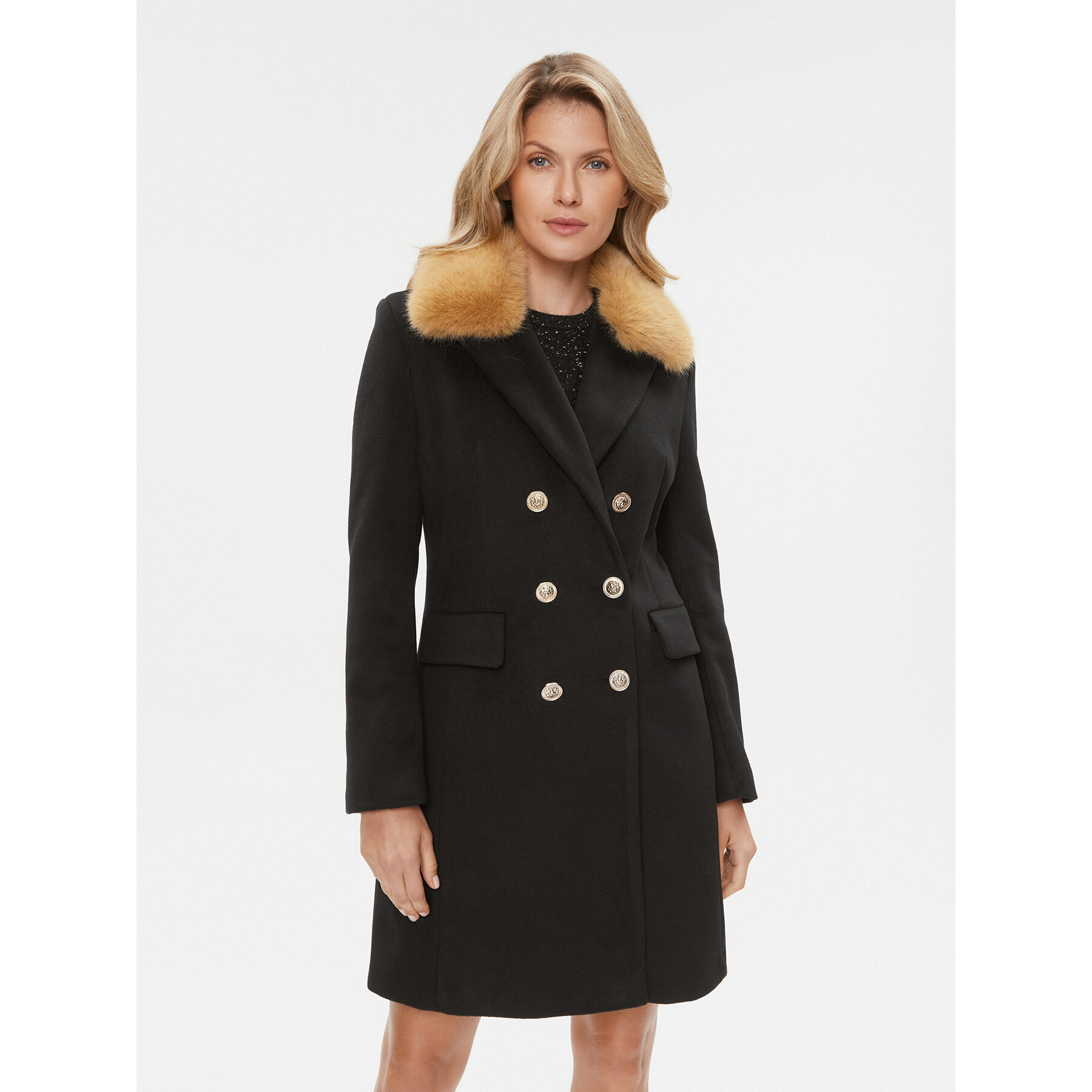 Maryley Płaszcz przejściowy 23IB115/01NE Czarny Regular Fit