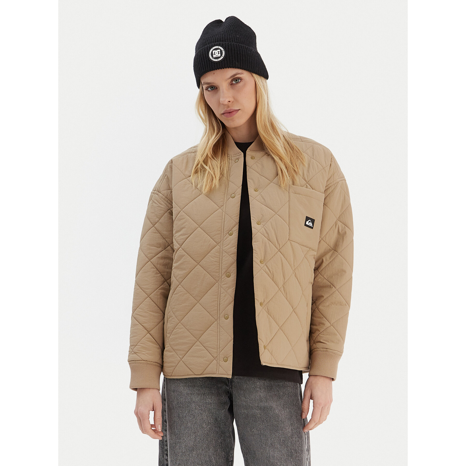 Quiksilver Kurtka przejściowa Shining Quilted EQWJK03084 Beżowy Regular Fit