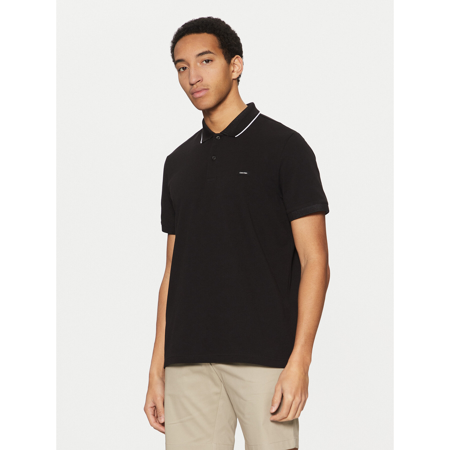 Calvin Klein Polo K10K114141 Czarny Regular Fit