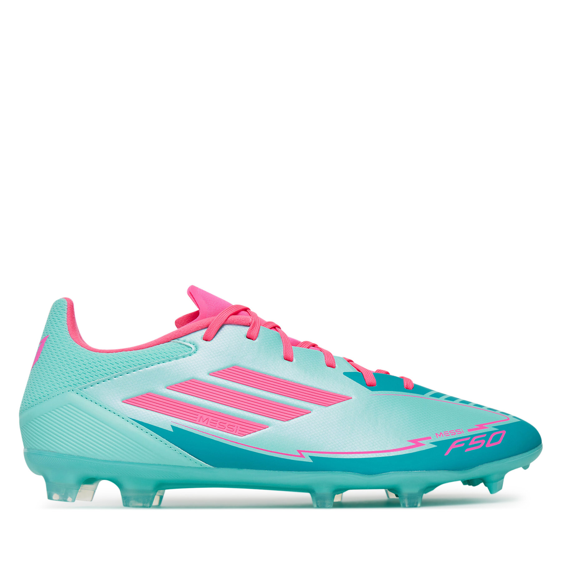adidas Buty do piłki nożnej F50 League Messi Firm/Multi-Ground IH0928 Turkusowy