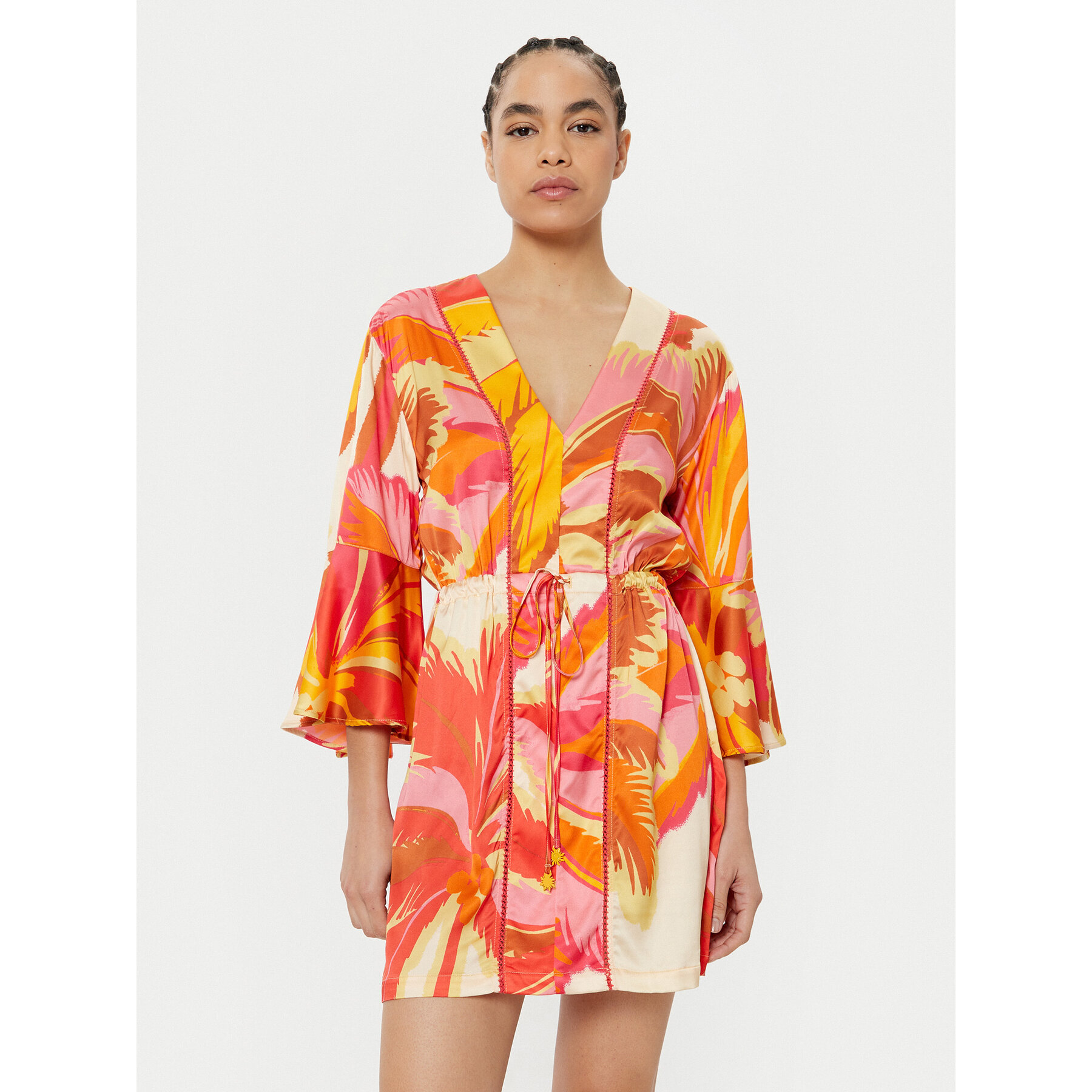 Maaji Sukienka letnia Jungle Palm PT2472CPO007 Pomarańczowy Regular Fit