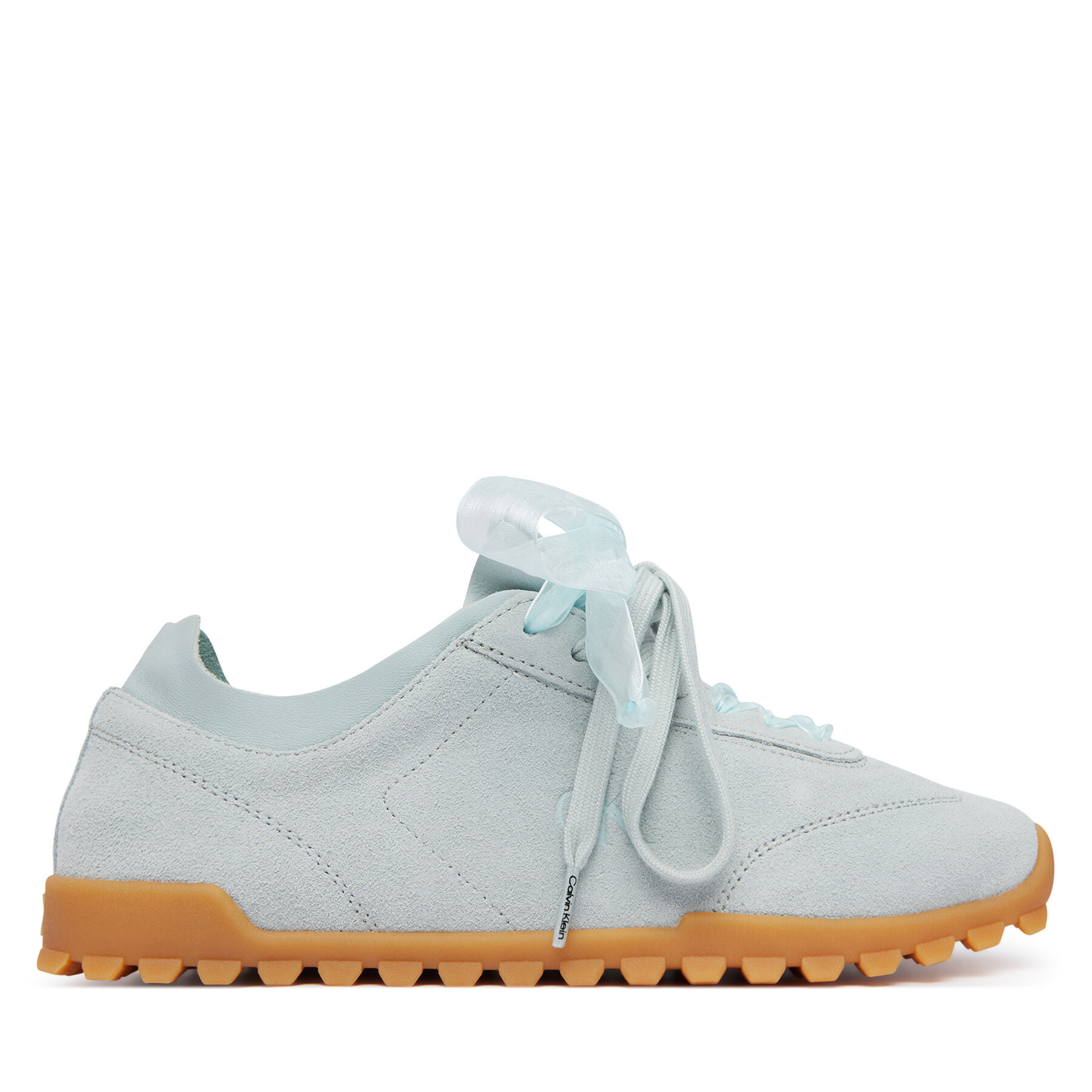 Calvin Klein Sneakersy Low Profile Run Mg Sue Db Laces HW0HW03150 Niebieski jasny