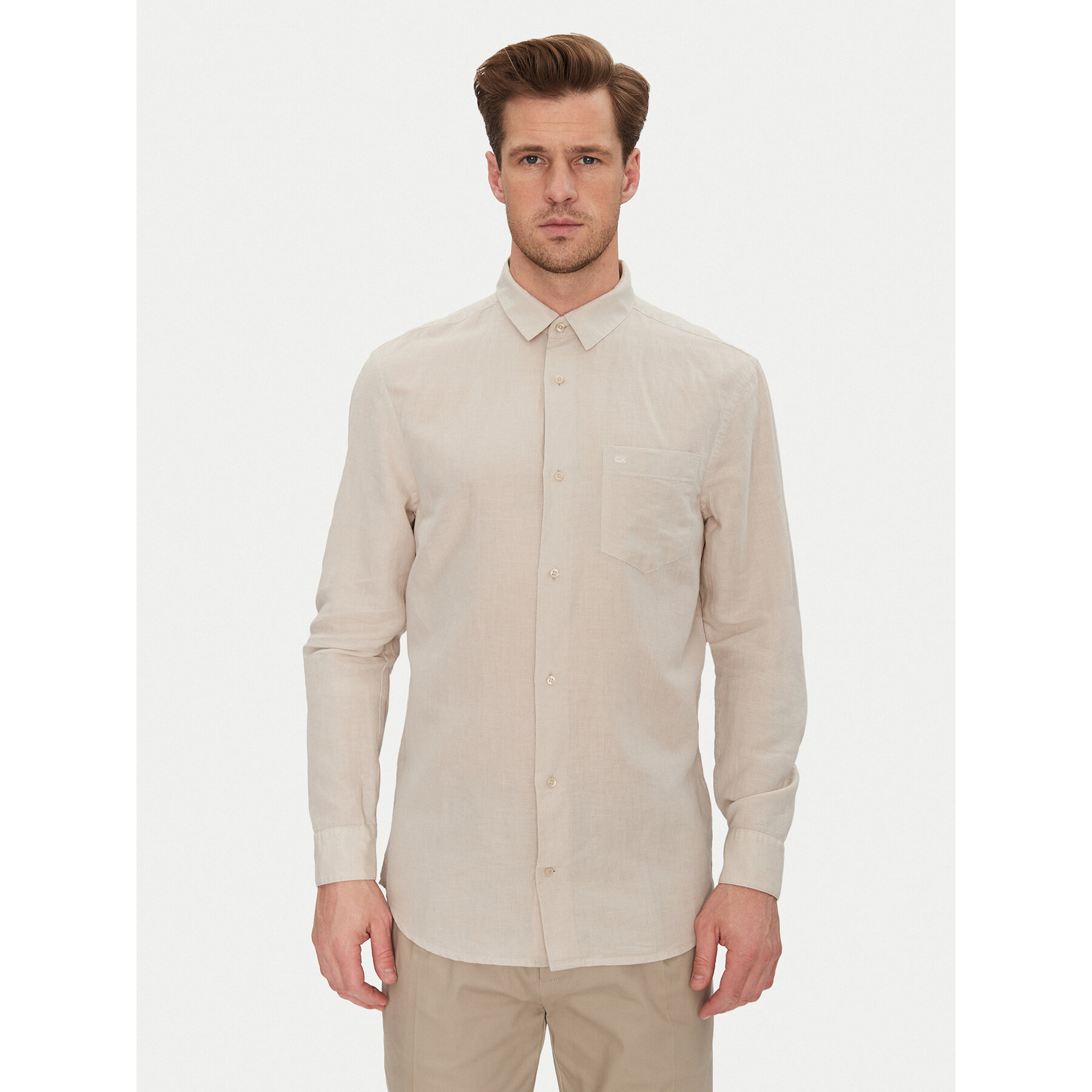 Calvin Klein Koszula K10K114488 Beżowy Regular Fit