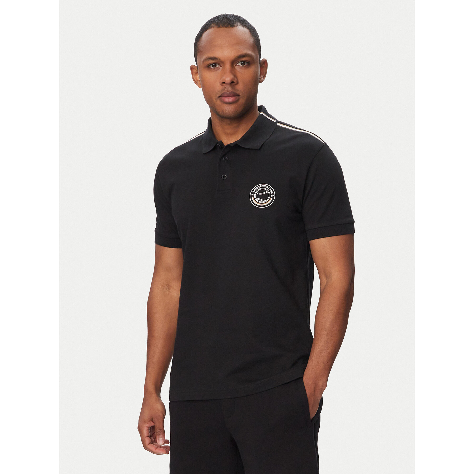 BOSS Polo Open 50560261 Czarny Regular Fit