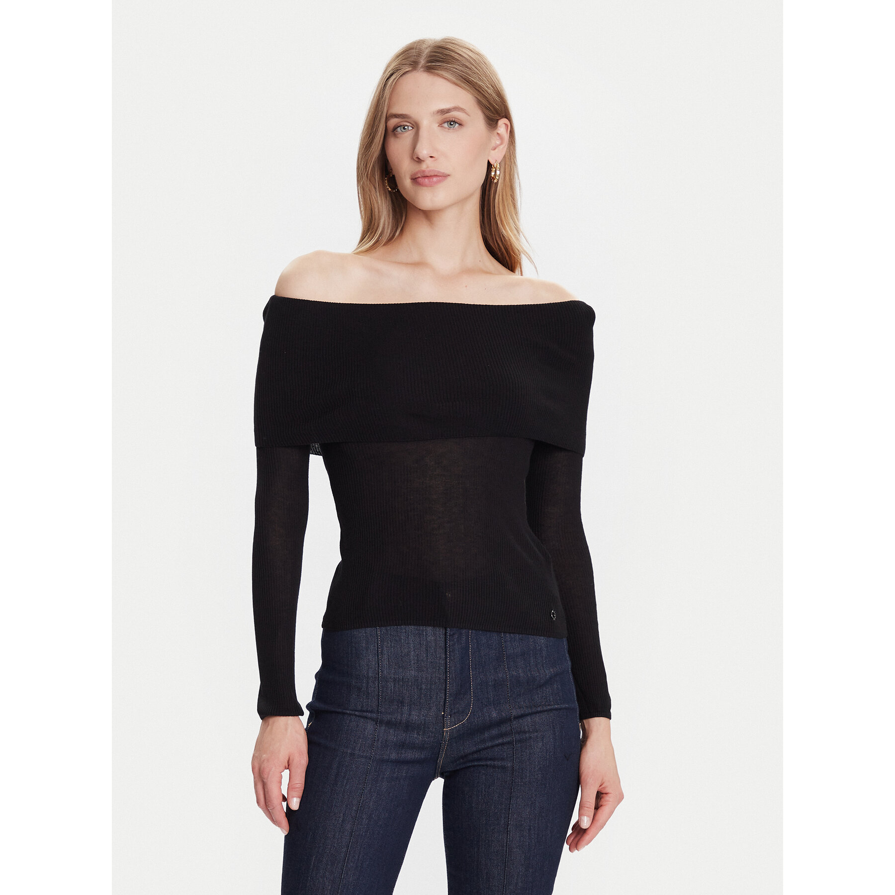 Guess Sweter W5BR48 Z0612 Czarny Slim Fit