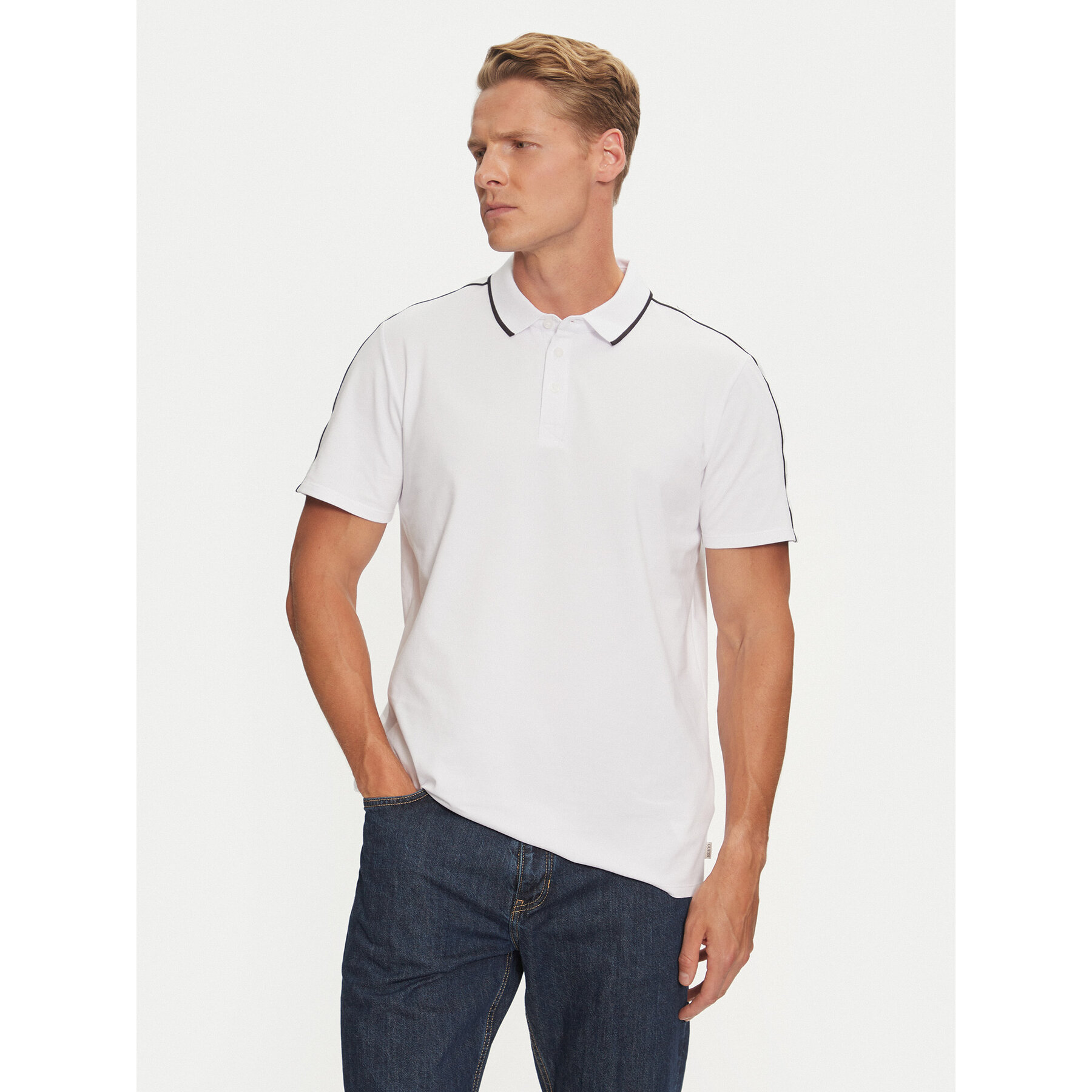 Guess Polo M4YP40 KARS0 Biały Regular Fit
