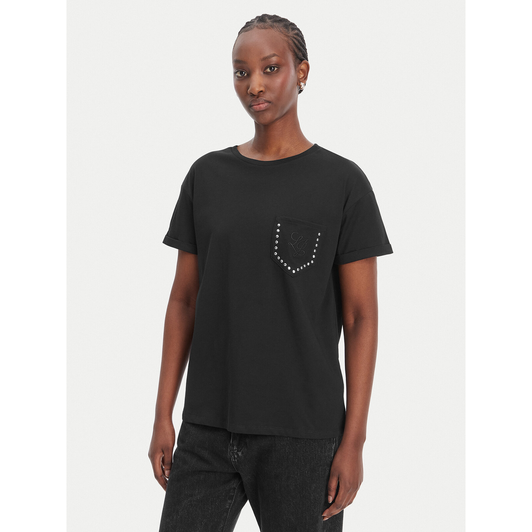 Liu Jo T-Shirt WA6372 JS923 Czarny Regular Fit