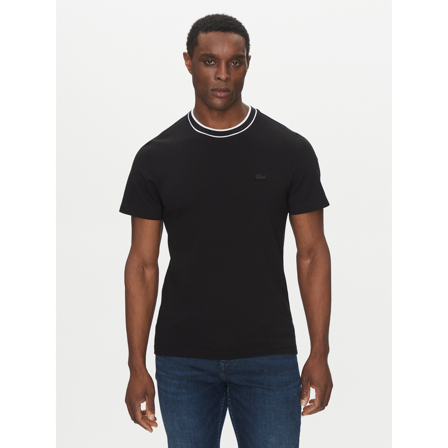 Lacoste T-Shirt TH8174 Czarny Regular Fit