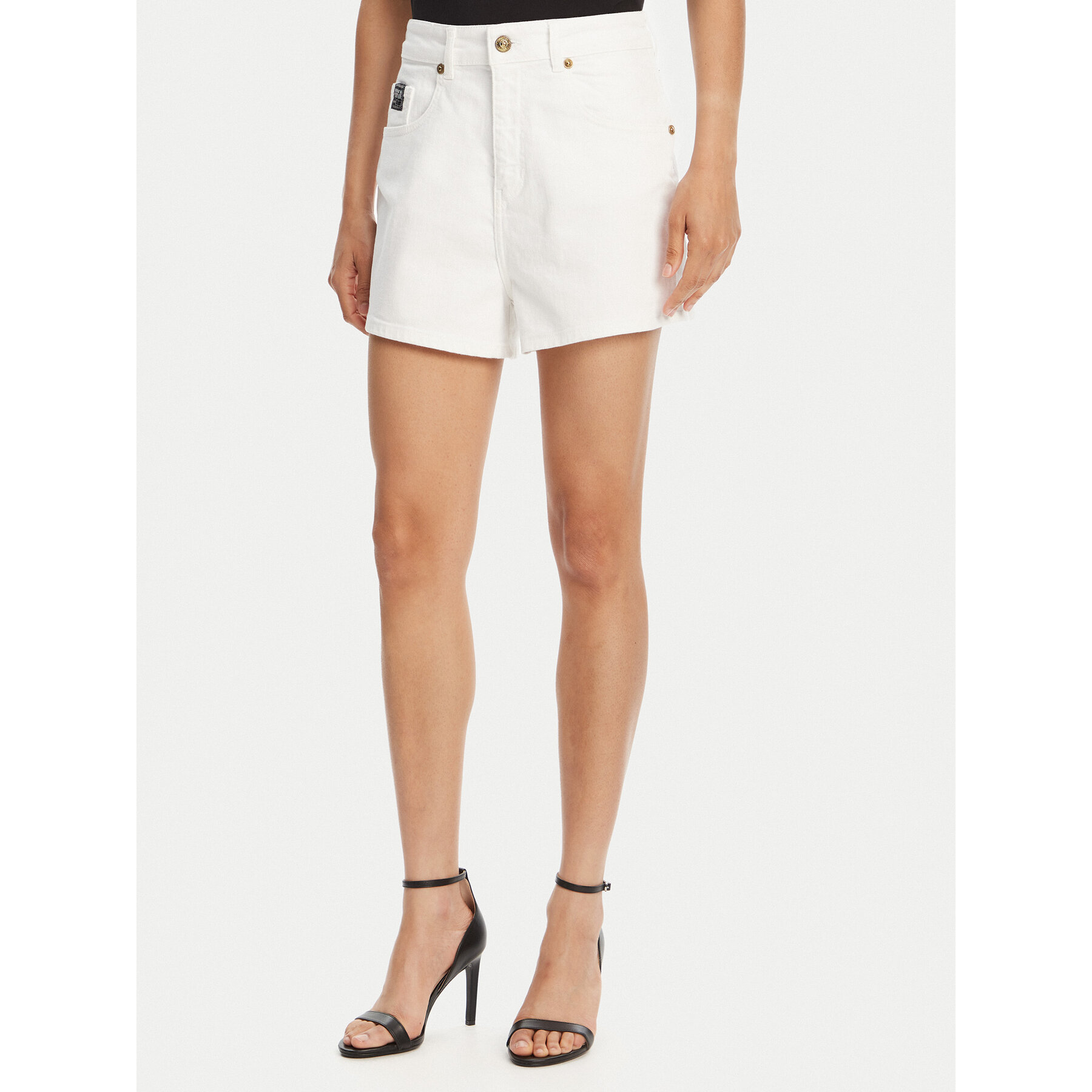 Versace Jeans Couture Szorty jeansowe 78HAD514 Biały Straight Fit