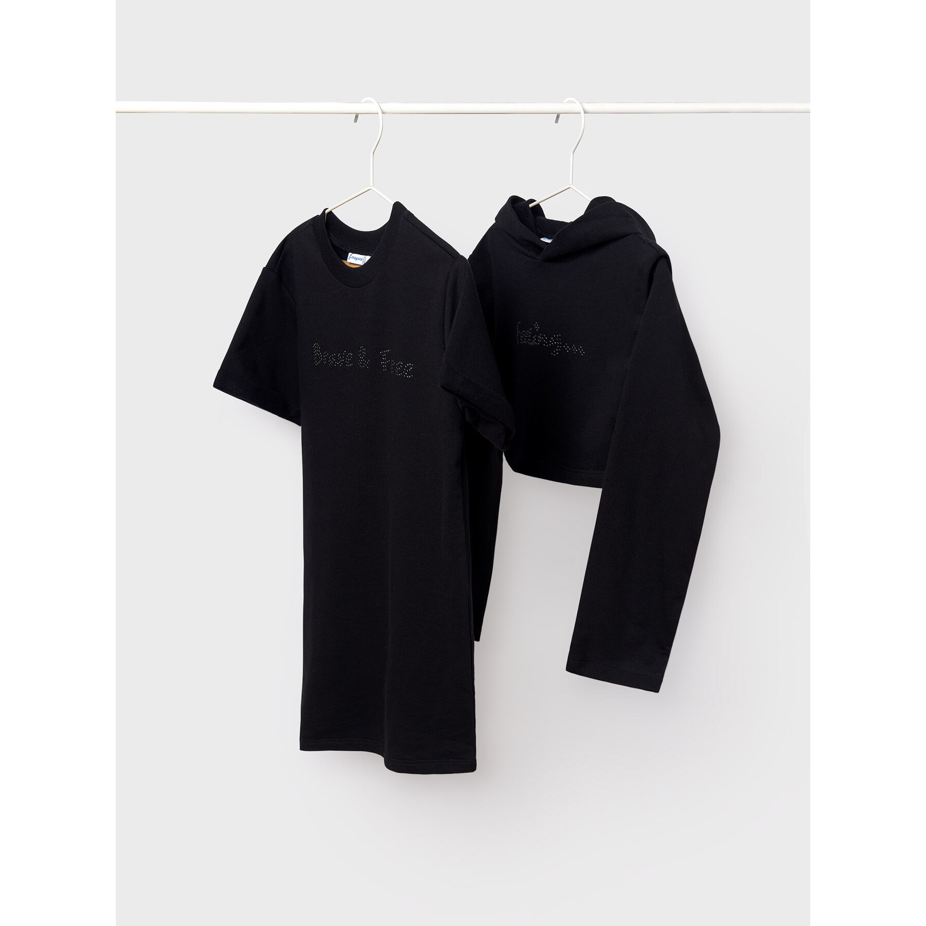 Mayoral Komplet bluza i sukienka 7986 Czarny Regular Fit