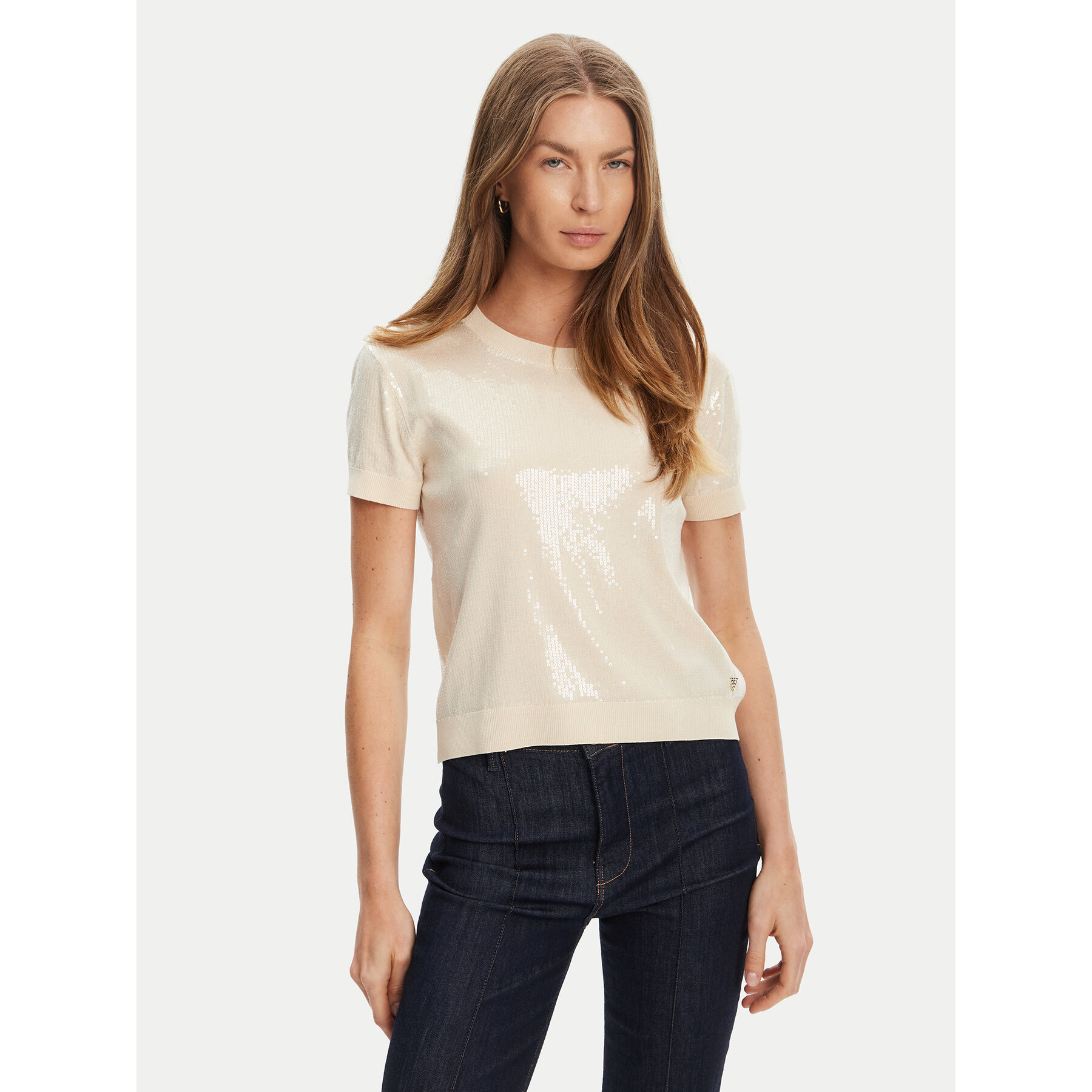 Guess Sweter W5YR21 Z3E70 Écru Regular Fit