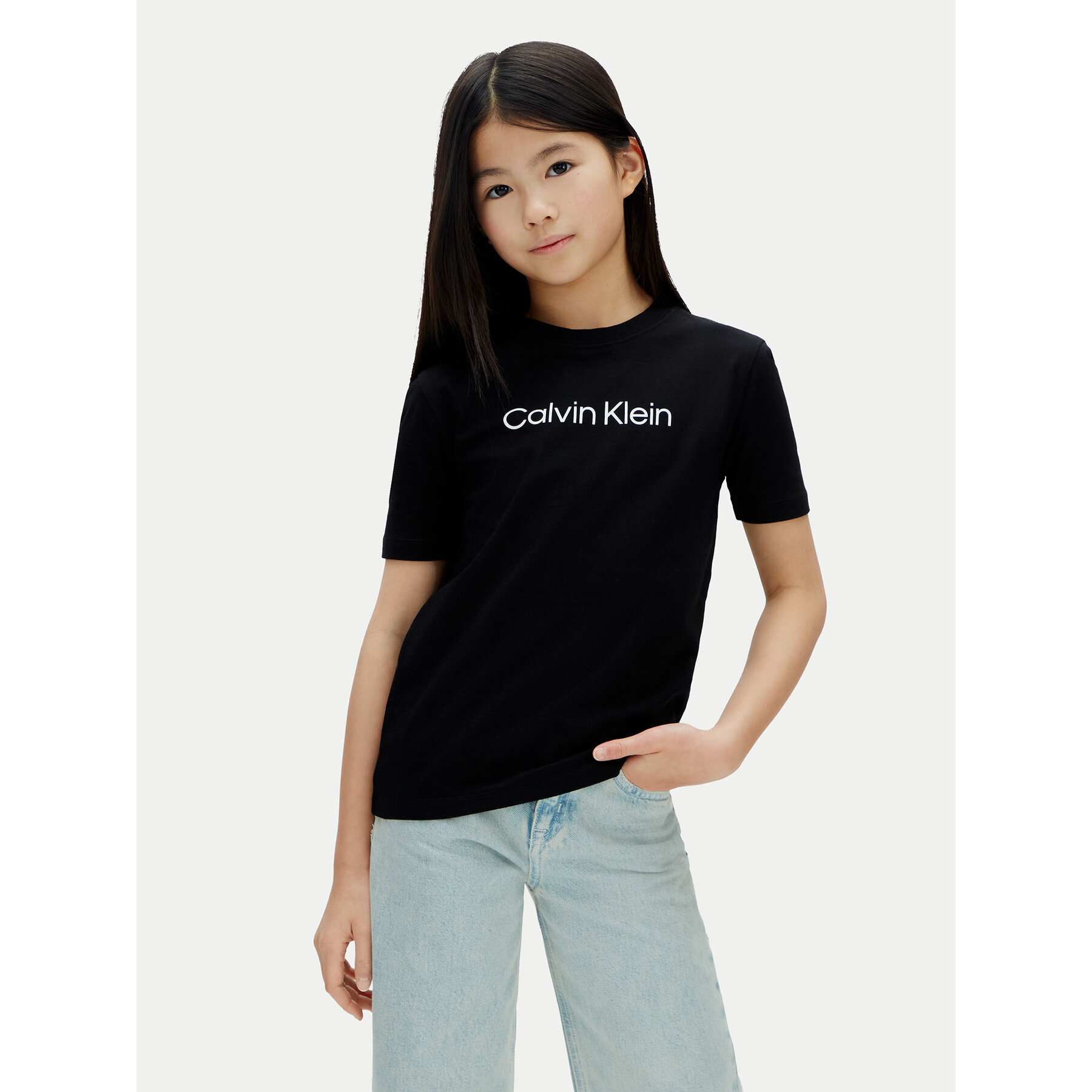 Calvin Klein Jeans T-Shirt Inst Logo LV1CKSJA29 Czarny Regular Fit