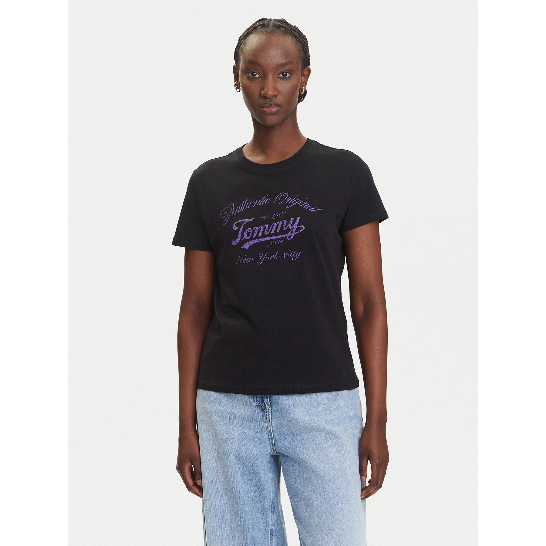 Tommy Jeans T-Shirt Essential DW0DW21404 Czarny Regular Fit