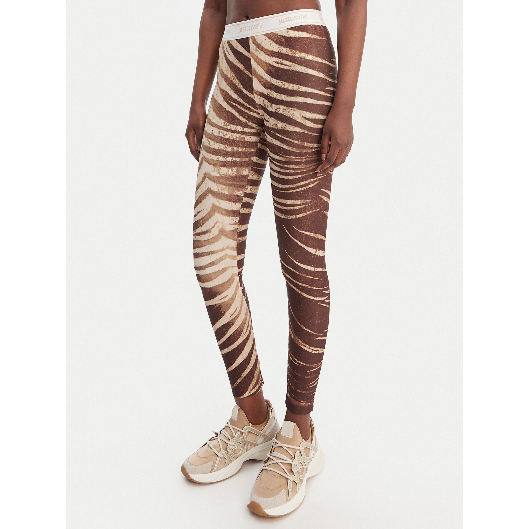 Just Cavalli Legginsy 80PAC100 JS558 Brązowy Skinny Fit