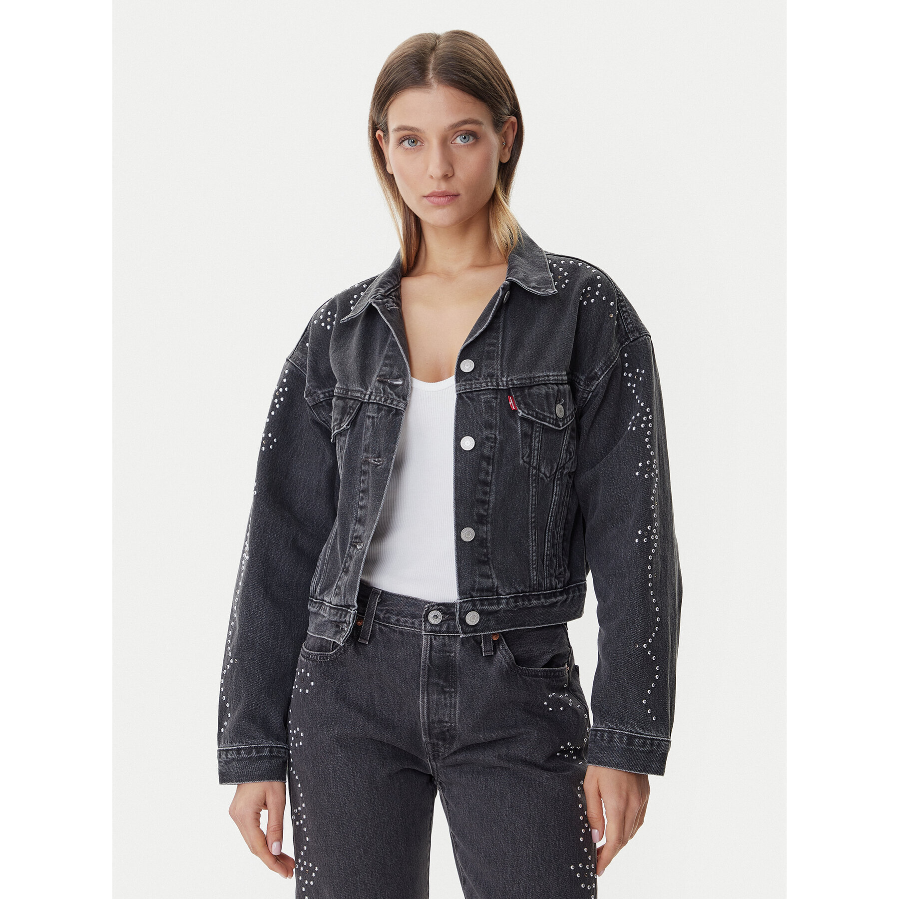Levi's® Kurtka jeansowa 90s Trucker A9456-0003 Czarny Relaxed Fit