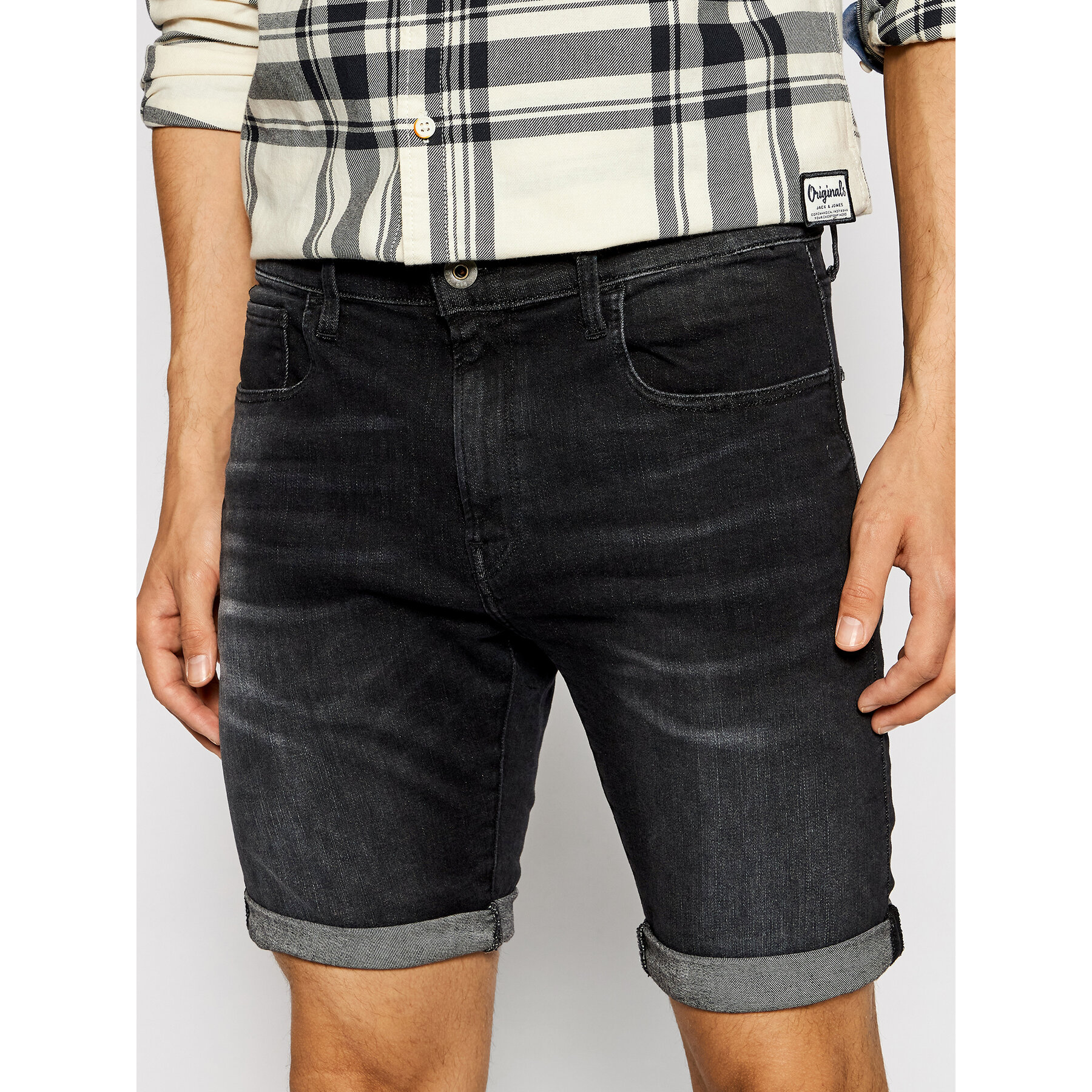 G-Star Raw Szorty jeansowe 3301 Slim ½ D10481-A634-9887 Czarny Slim Fit