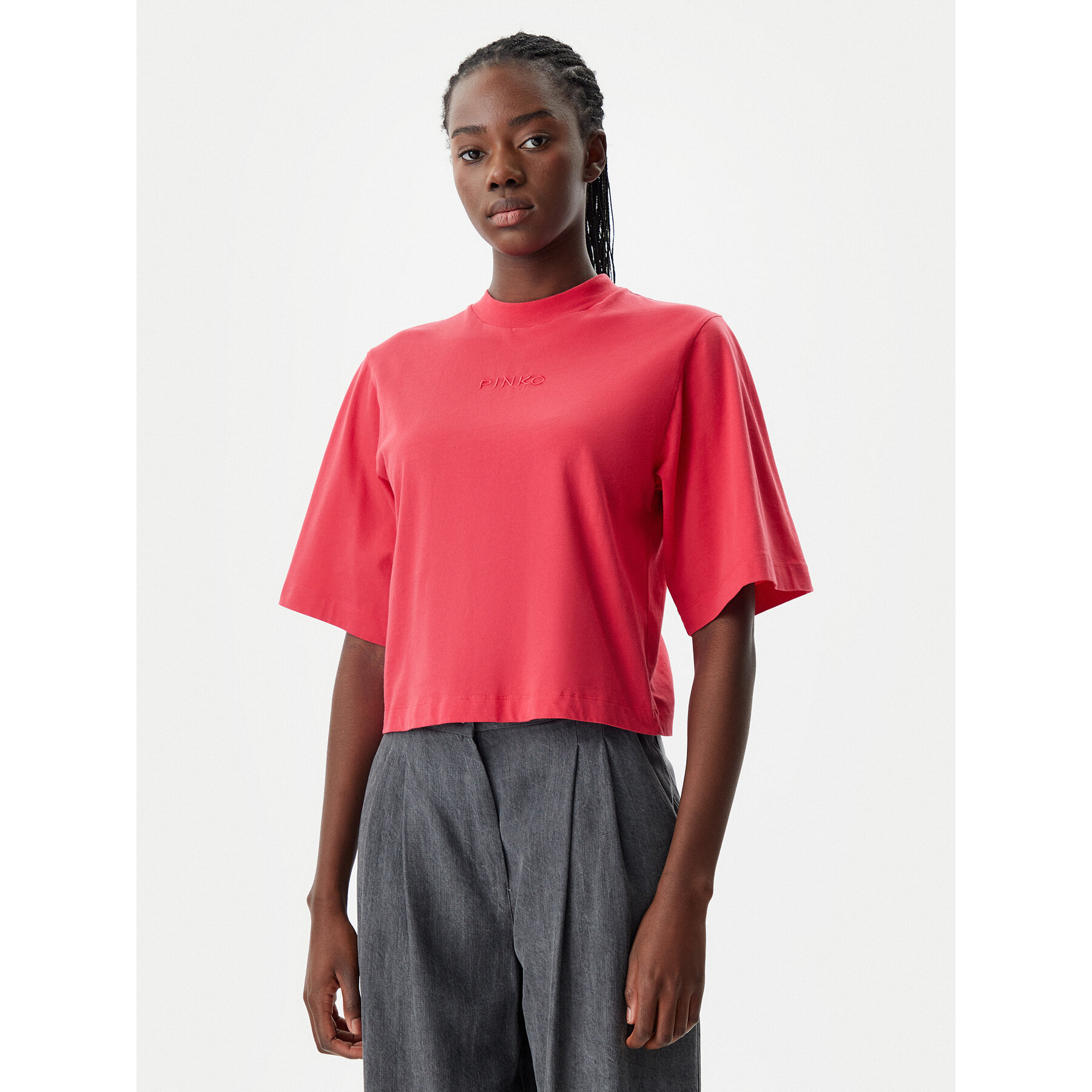 PINKO T-Shirt 104604 A2F8 O57 Czerwony Regular Fit
