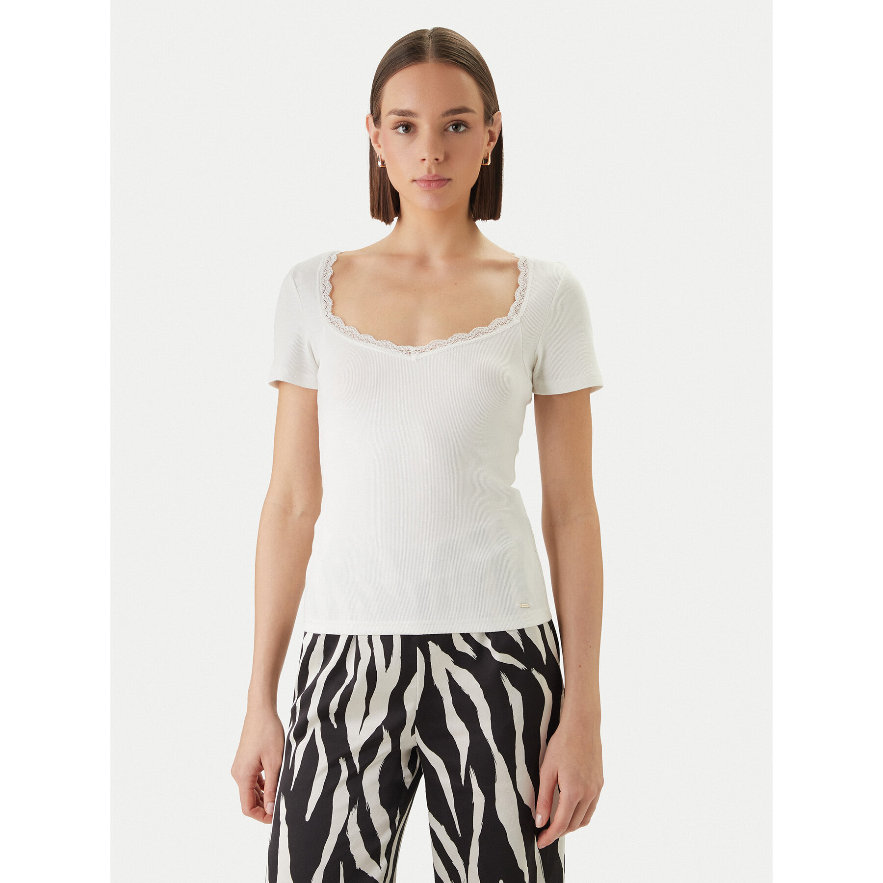 Morgan Bluzka 261-DAMOUR Biały Slim Fit