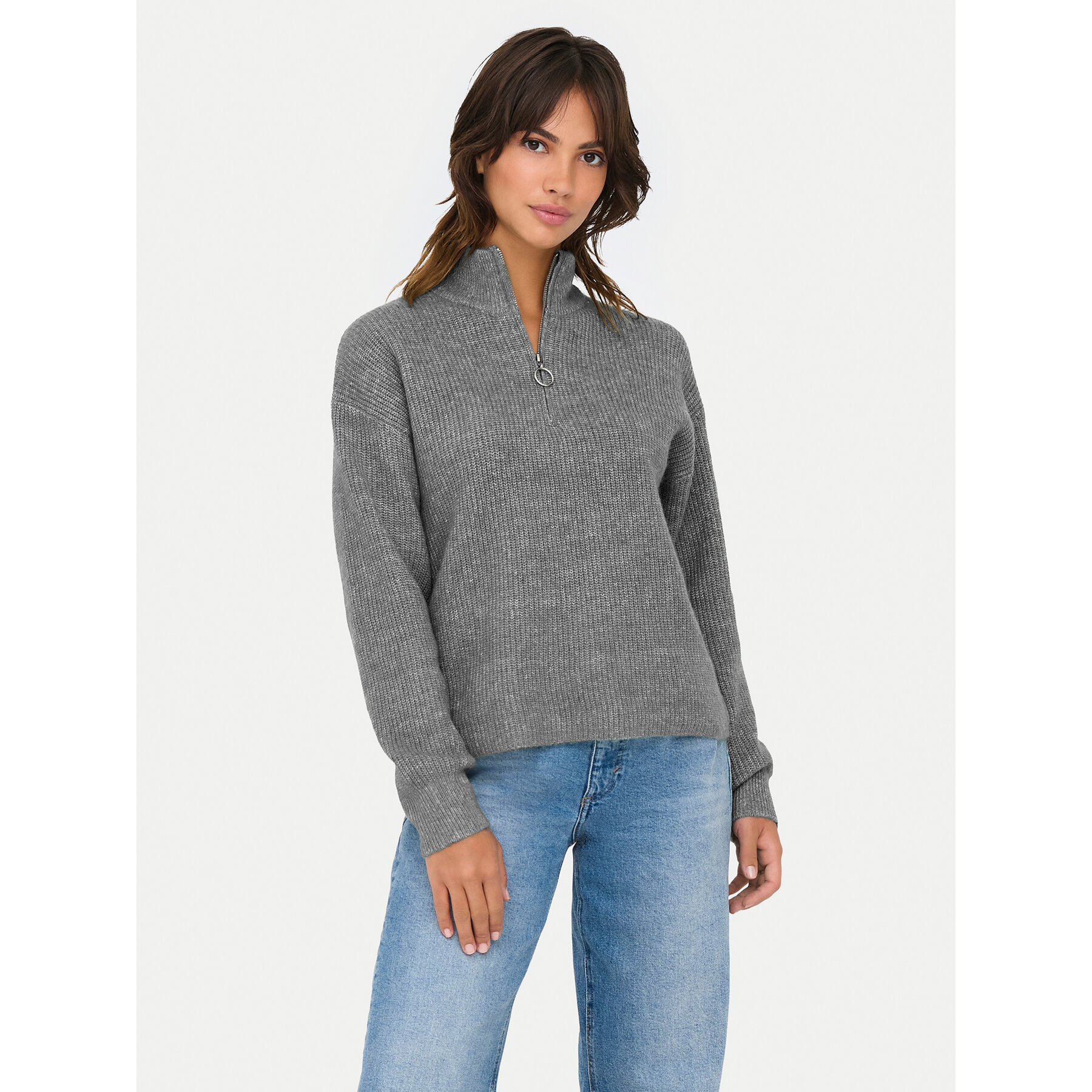 ONLY Sweter Tokyo 15317865 Szary Standard Fit