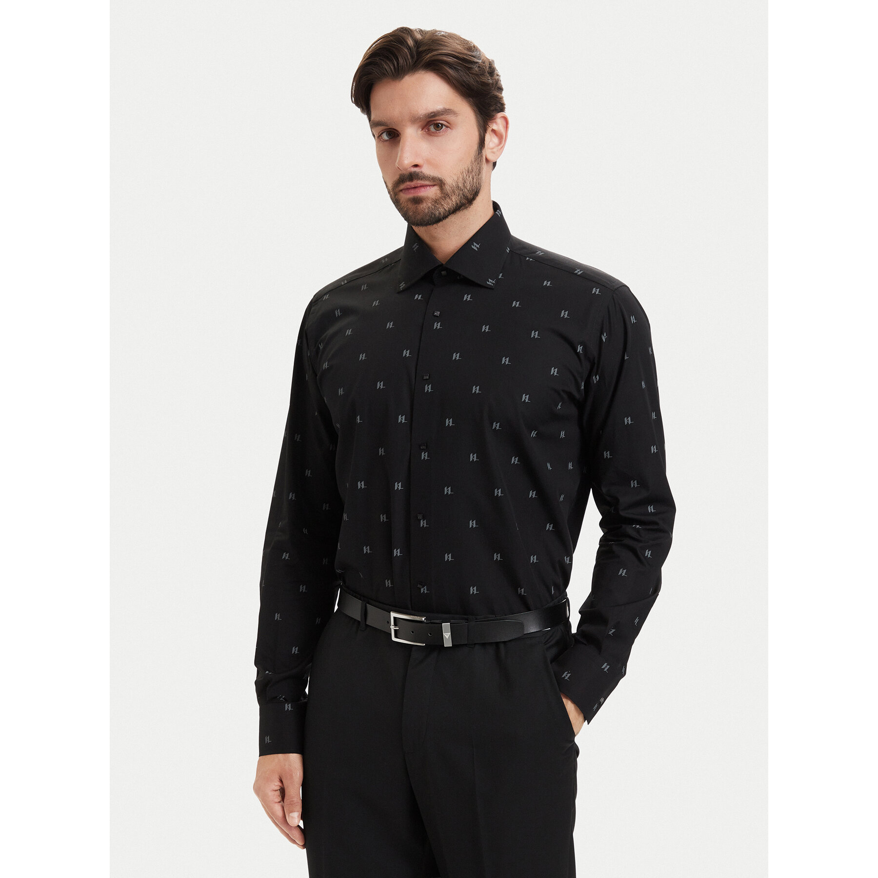 KARL LAGERFELD Koszula 605000 563622 Czarny Regular Fit