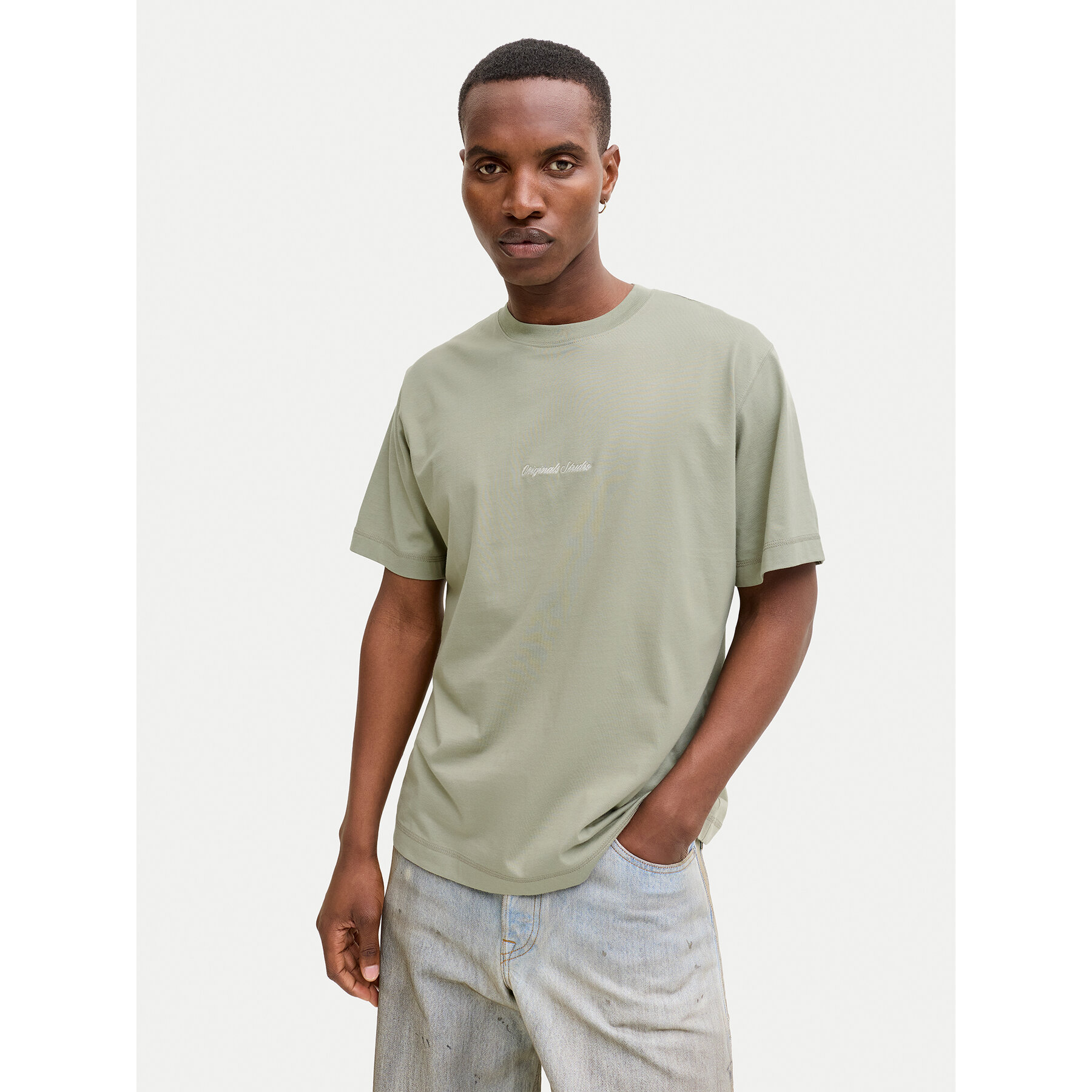 Jack & Jones T-Shirt Norrebro Emb 12282892 Zielony Regular Fit