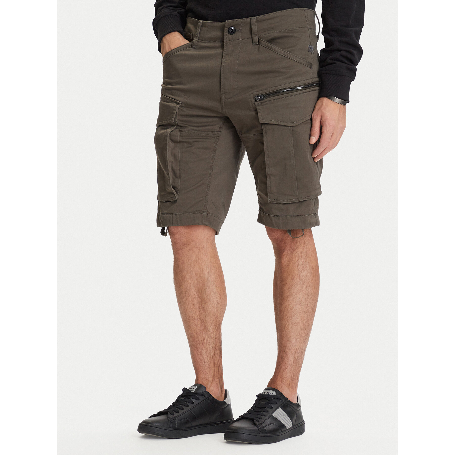 G-Star Raw Szorty materiałowe Rovic Zip D26214-5126 Zielony Relaxed Fit