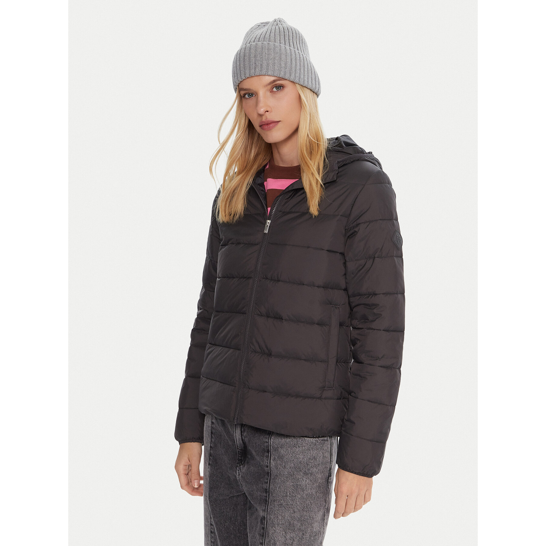 Roxy Kurtka przejściowa Wind ERJJK03691 Szary Regular Fit