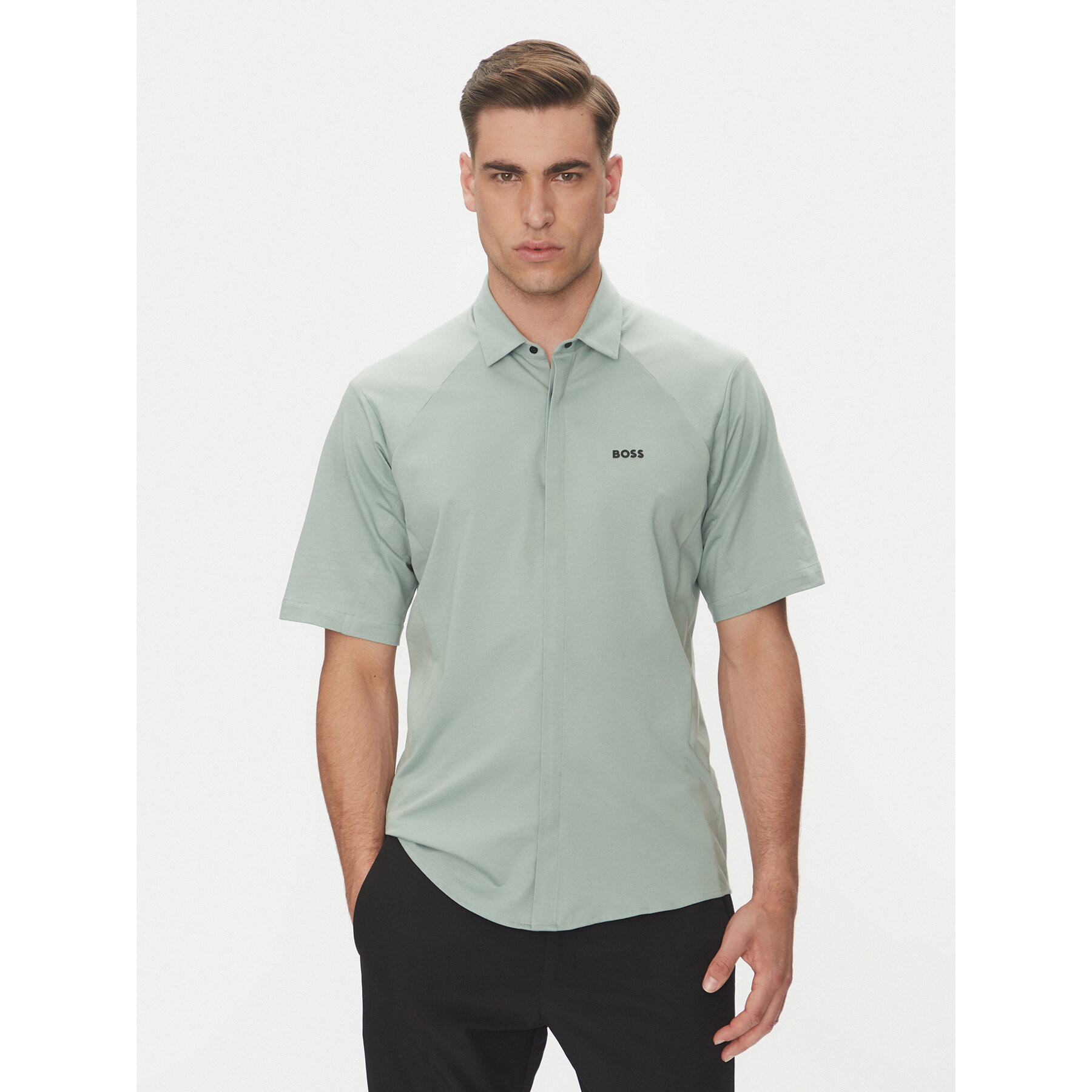 BOSS Koszula Excurse 50540196 Zielony Regular Fit