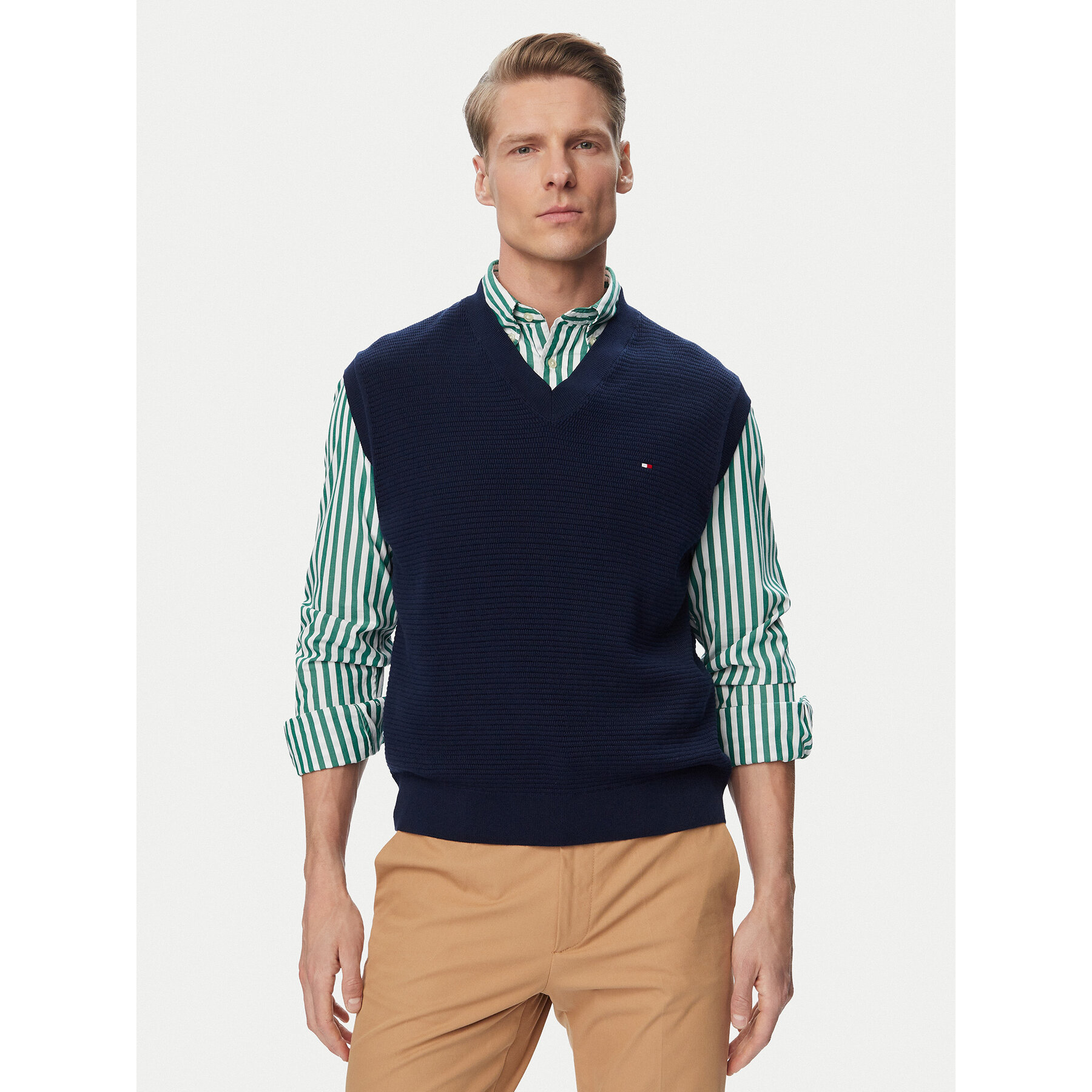 Tommy Hilfiger Sweter MW0MW43244 Granatowy Regular Fit
