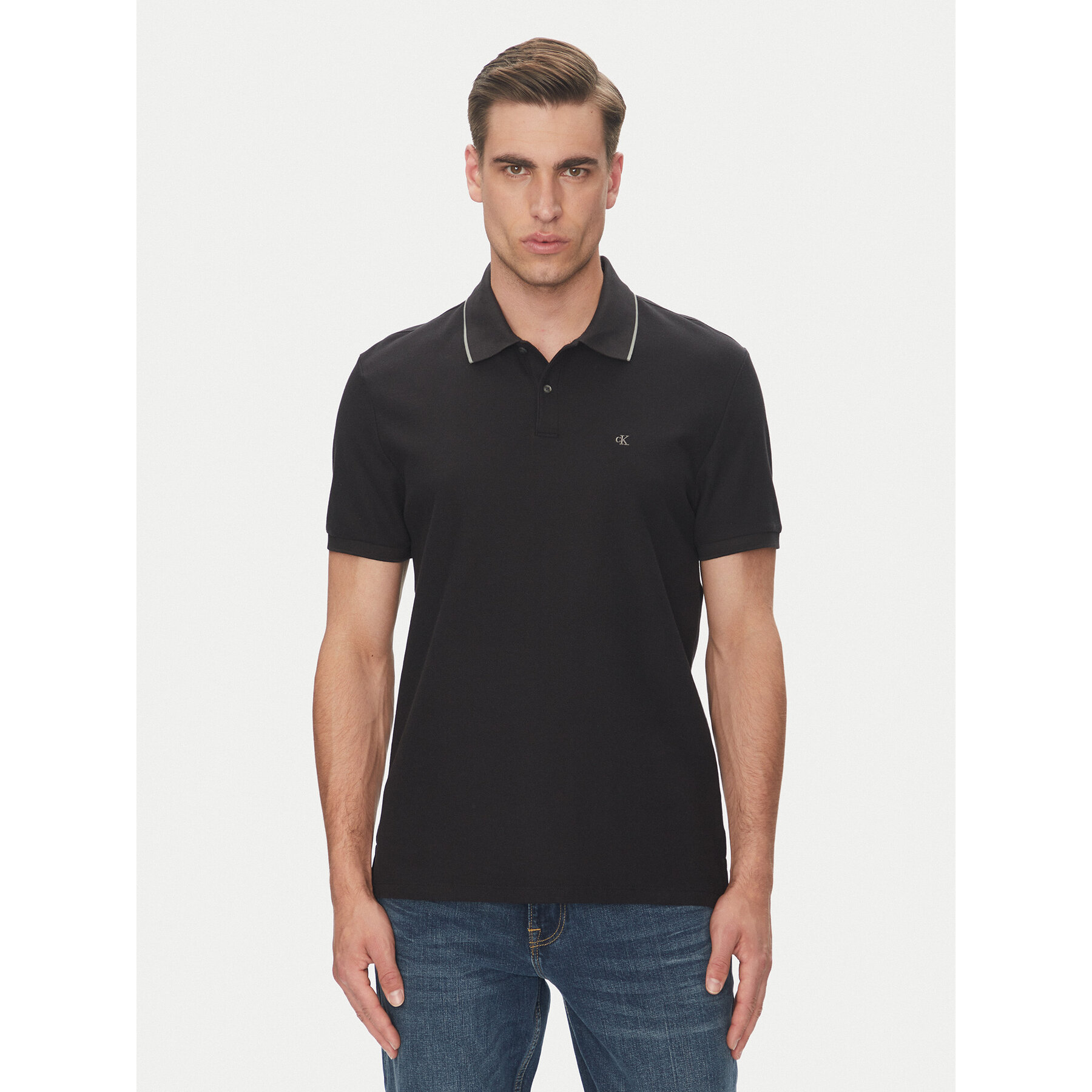Calvin Klein Polo LV04LC239G Czarny Regular Fit