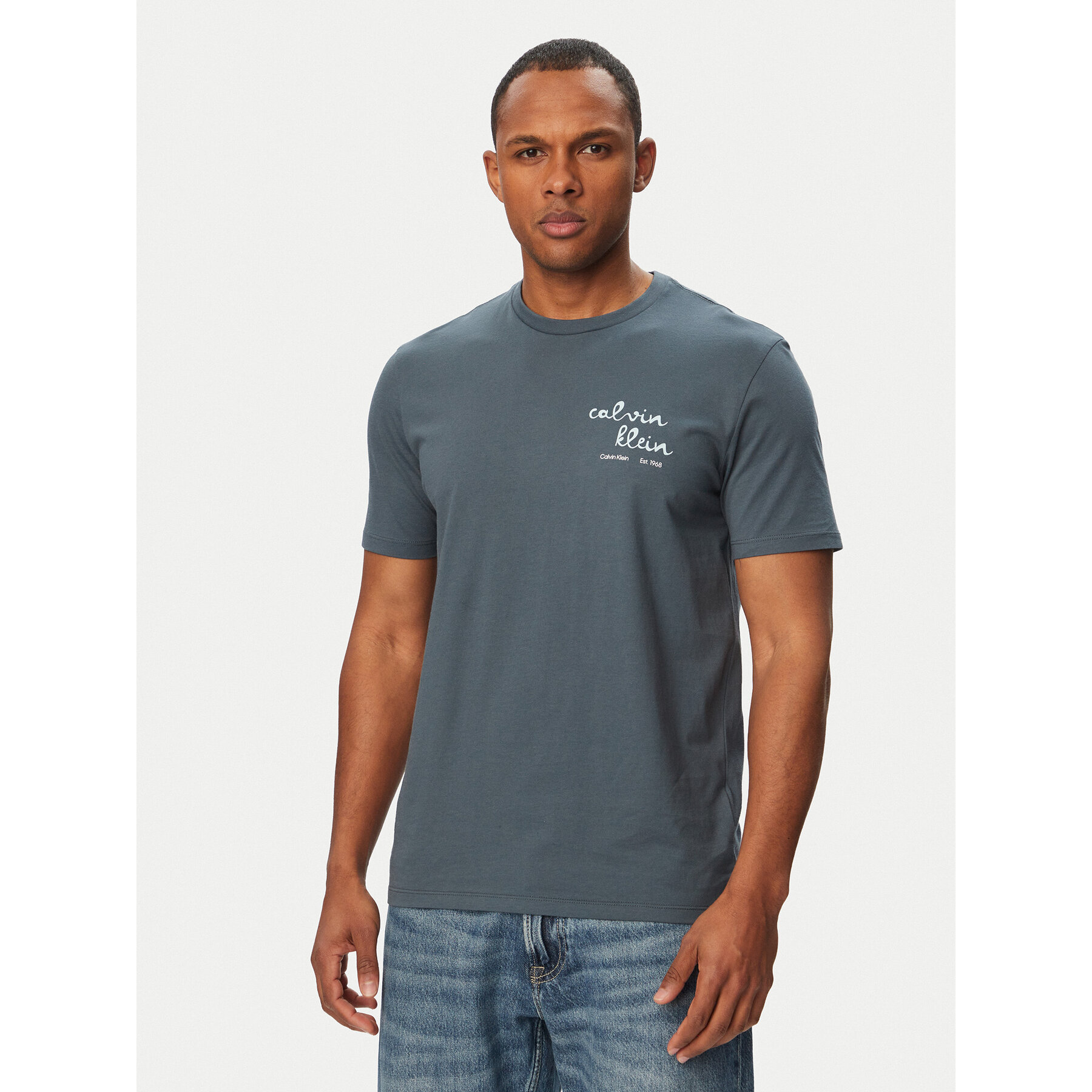 Calvin Klein Jeans T-Shirt LV04RG837G Granatowy Regular Fit